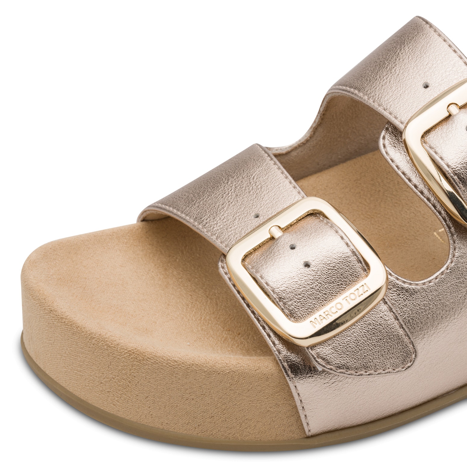 MARCO TOZZI Pantolette »CAPRIA«  Sommerschuh, Schlüpfschuh mit Logoprägung in den Schnallen