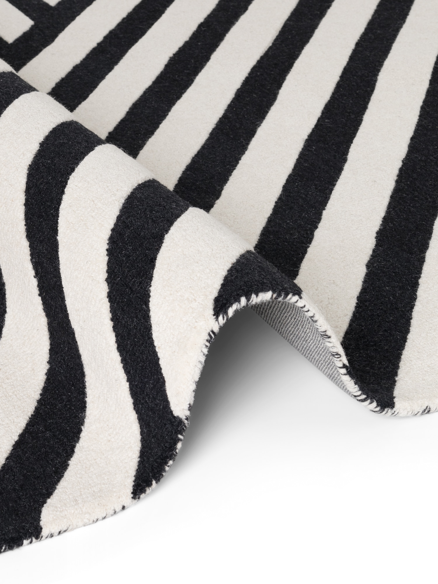 ELLE DECORATION Wollteppich »Noir« rechteckig 12 mm Höhe Wolle, Natur, Wohnzimmer, Schlafzimmer, Modern, Geometrisch, Streifen