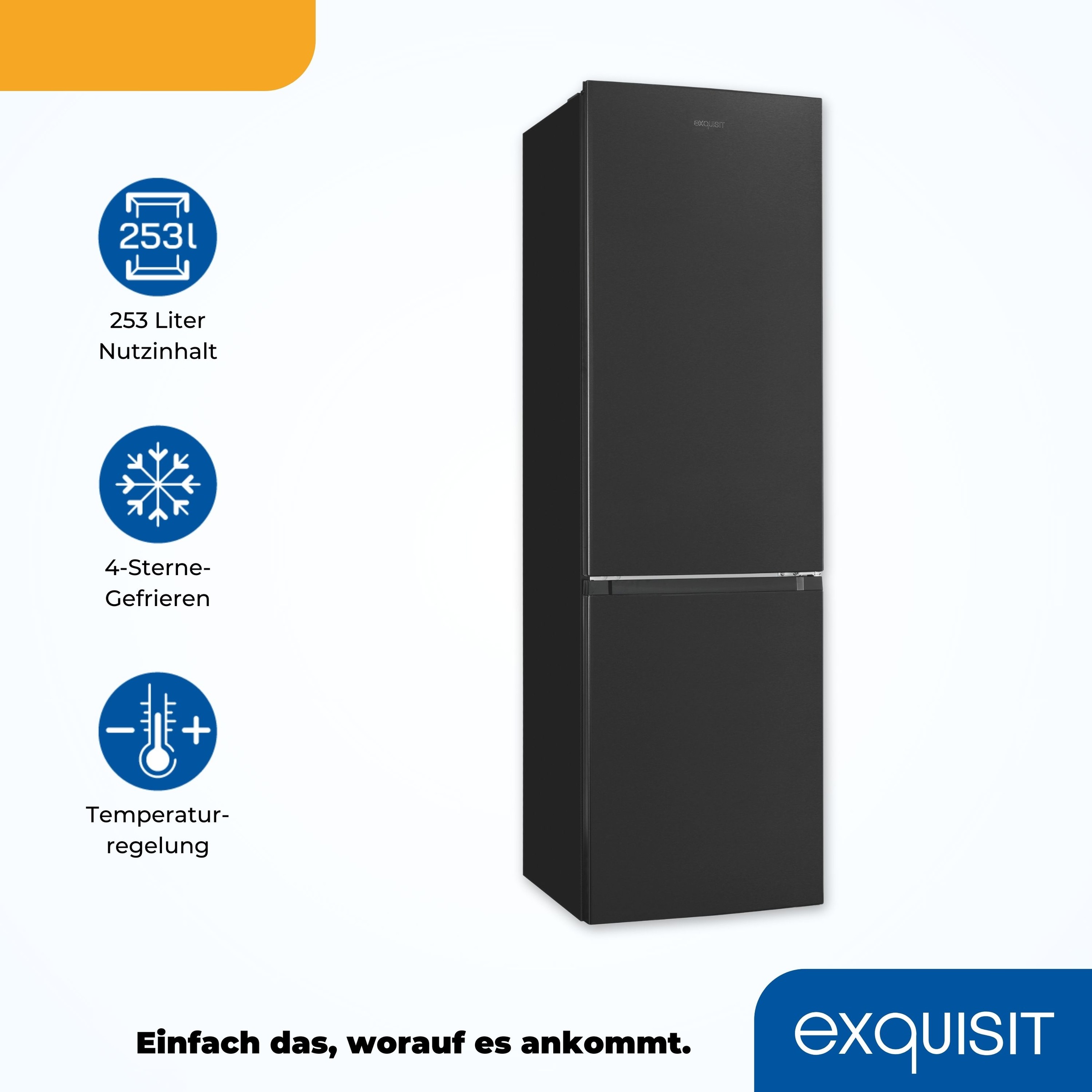 exquisit Kühl-/Gefrierkombination »KGC265-70-NF-040C«, Energieeffizienzklasse C, 253 Liter Nutzinhalt, Total NoFrost