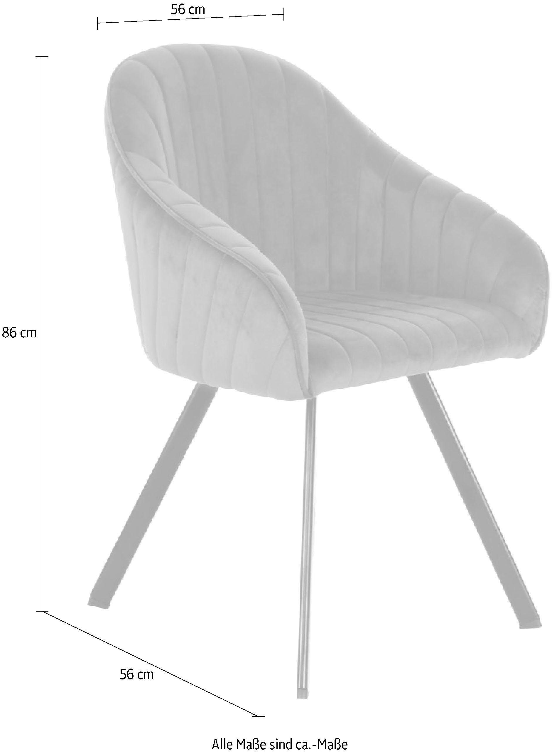 Kayoom Stuhl »Jodie 125 2er-Set, Sitzfläche mit Polsterung«, (Set), 2 St., samtweicher Bezug, bequem, einfarbiges Design