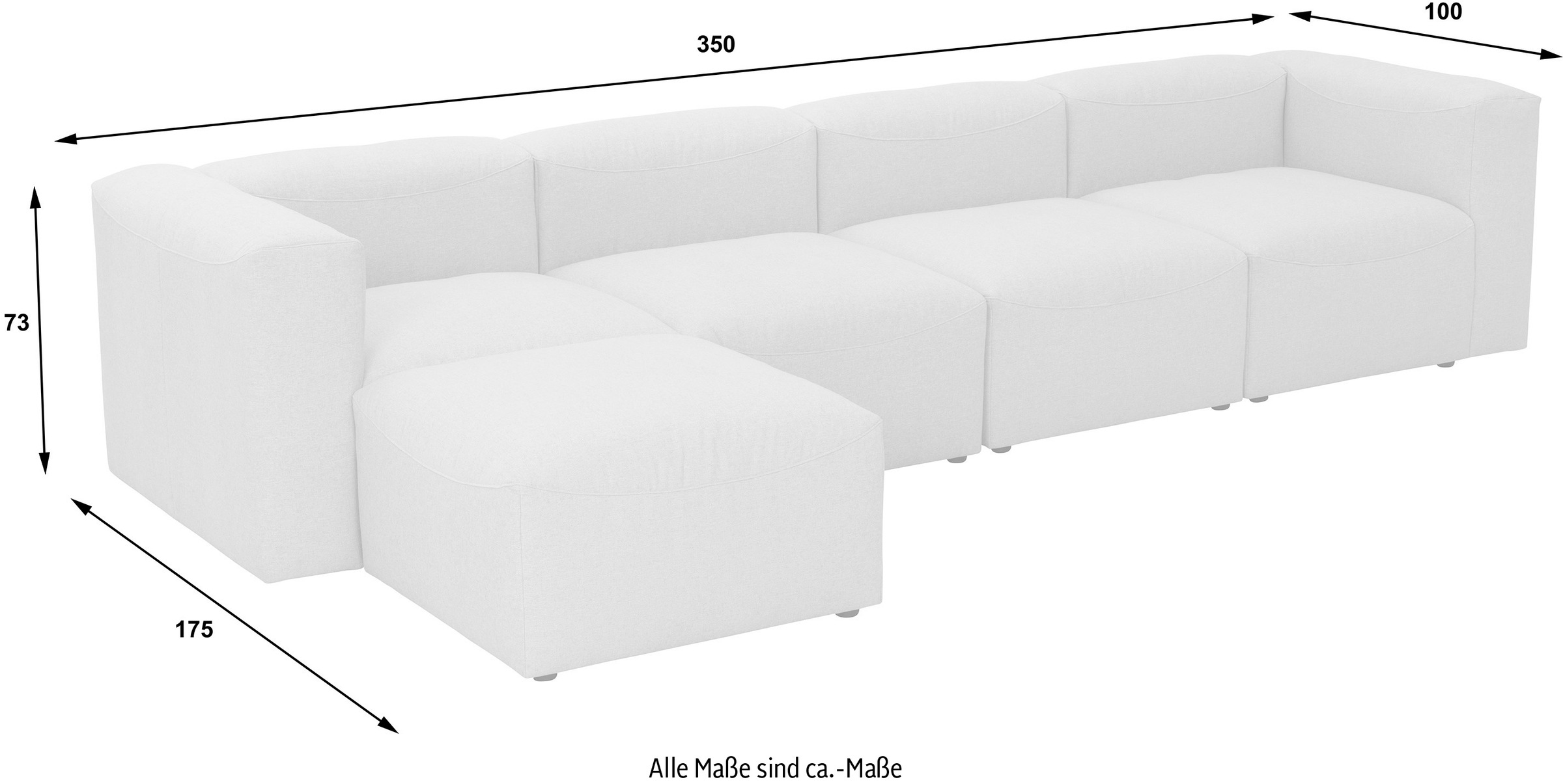 Max Winzer® Ecksofa »Lena«, (Spar-Set, 5 St.), Sofa-Set 07 aus 5 Sitz-Elementen, individuell kombinierbar