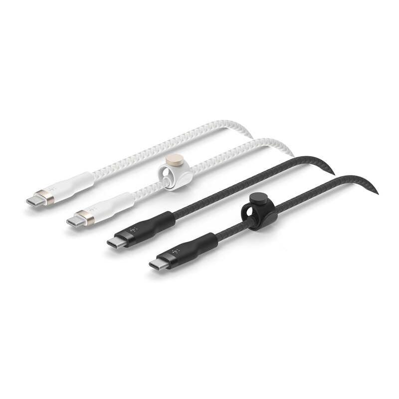 BELKIN USB-Kabel »BoostCharge Pro Flex USB-C zu USB-C Silikon-Kabel 1m« USB Typ C 100 cm Schwarz MFi-zertifiziert, um ein sicheres Aufladen Ihres...