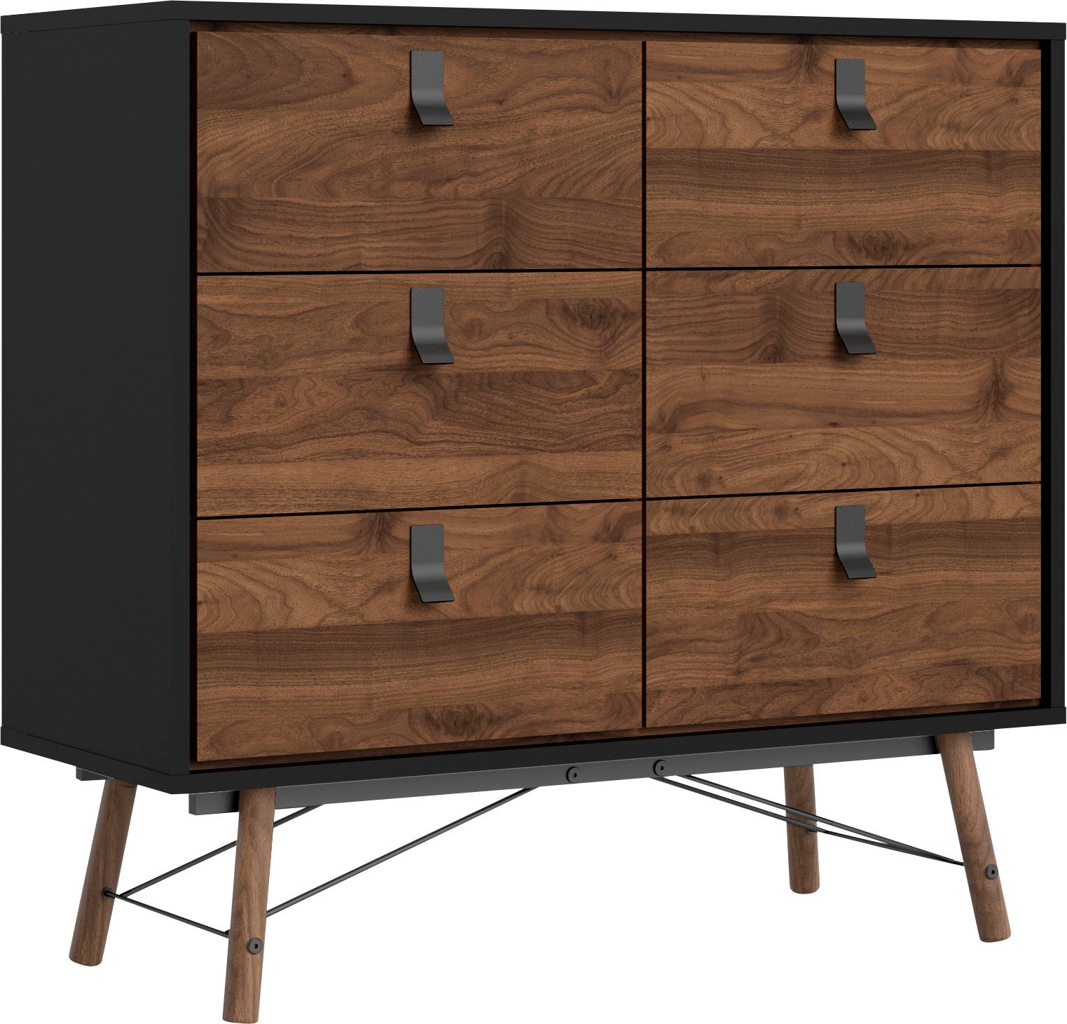 andas Kommode »Ry Aufbewahrung, Schubladenschrank, Stauraum«, Sideboard mit 6 Schubladen, Breite 102 cm, Höhe 95 cm, Massivholzbeine