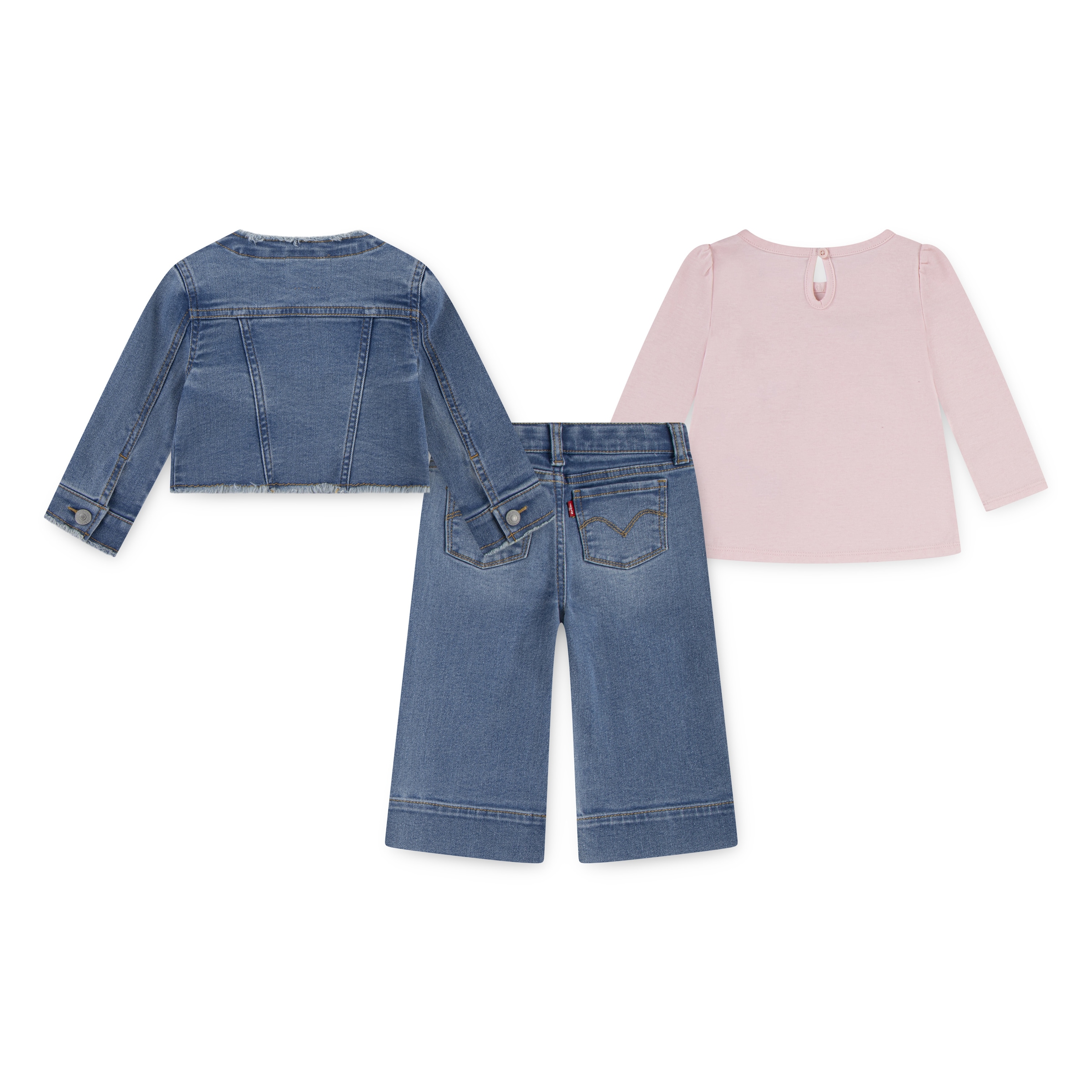 Levi's® Kids Shirt, Hose & Jäckchen »LVG JACKET TEE,WIDE JEANS« Set, 3 Stk. Trend Denim, for Girls