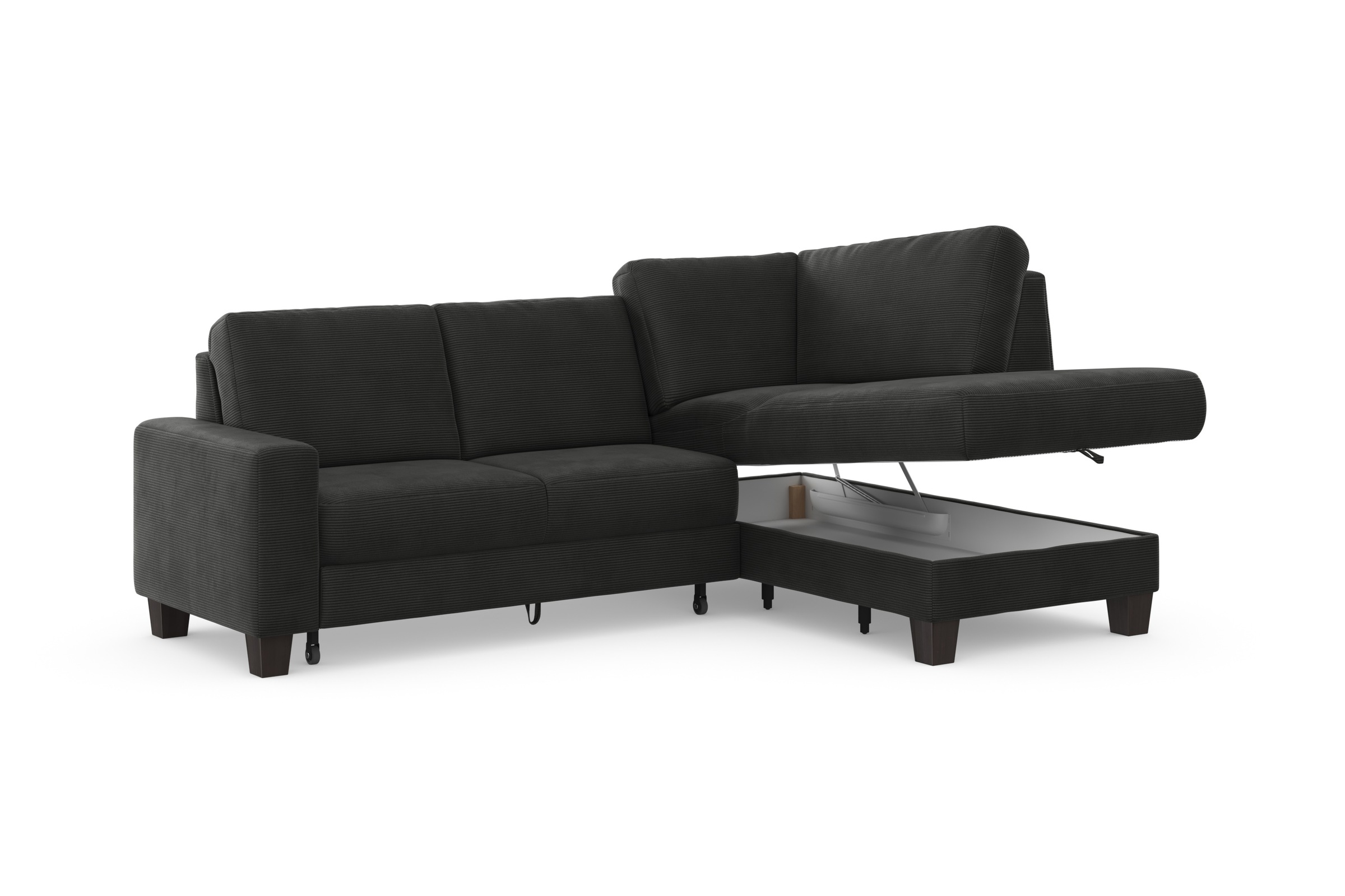 Home affaire Ecksofa »Summer L-Form«, mit Ottomane, mit oder ohne Bettfunktion und Bettkasten, Cord-Bezug