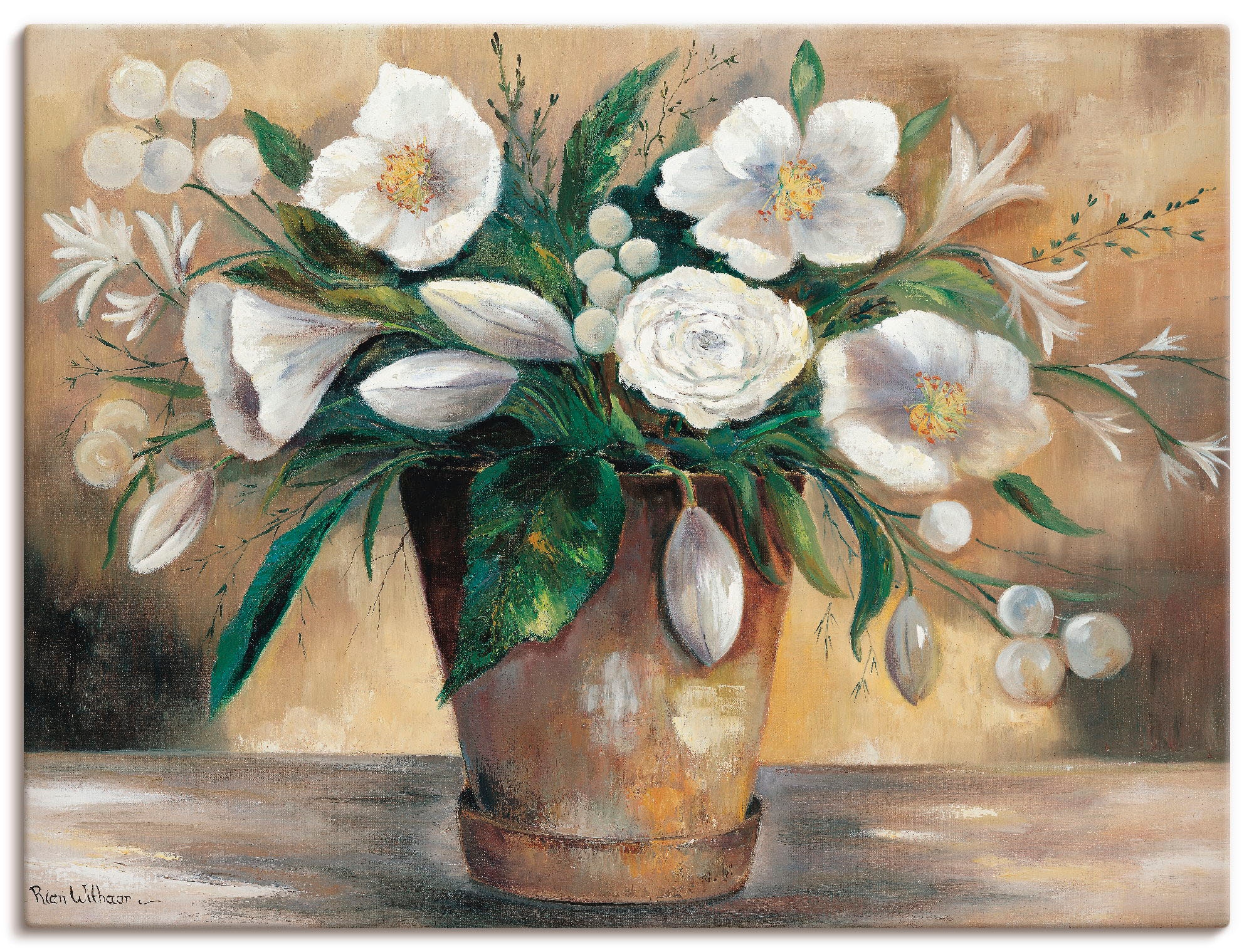 Artland Leinwandbild »Combination der Reinheit I«, Blumen, (1 St.), auf Kei günstig online kaufen