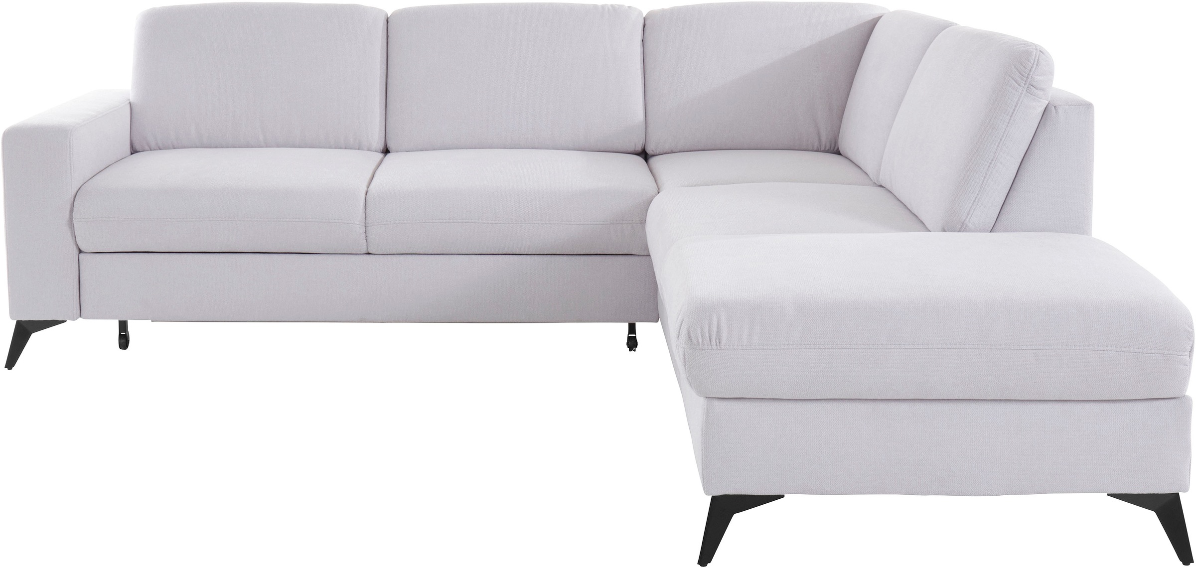 Places of Style Ecksofa »Lolland L-Form«, Wahlweise mit Bettfunktion und Stauraum, auch mit abwischbarem Bezug