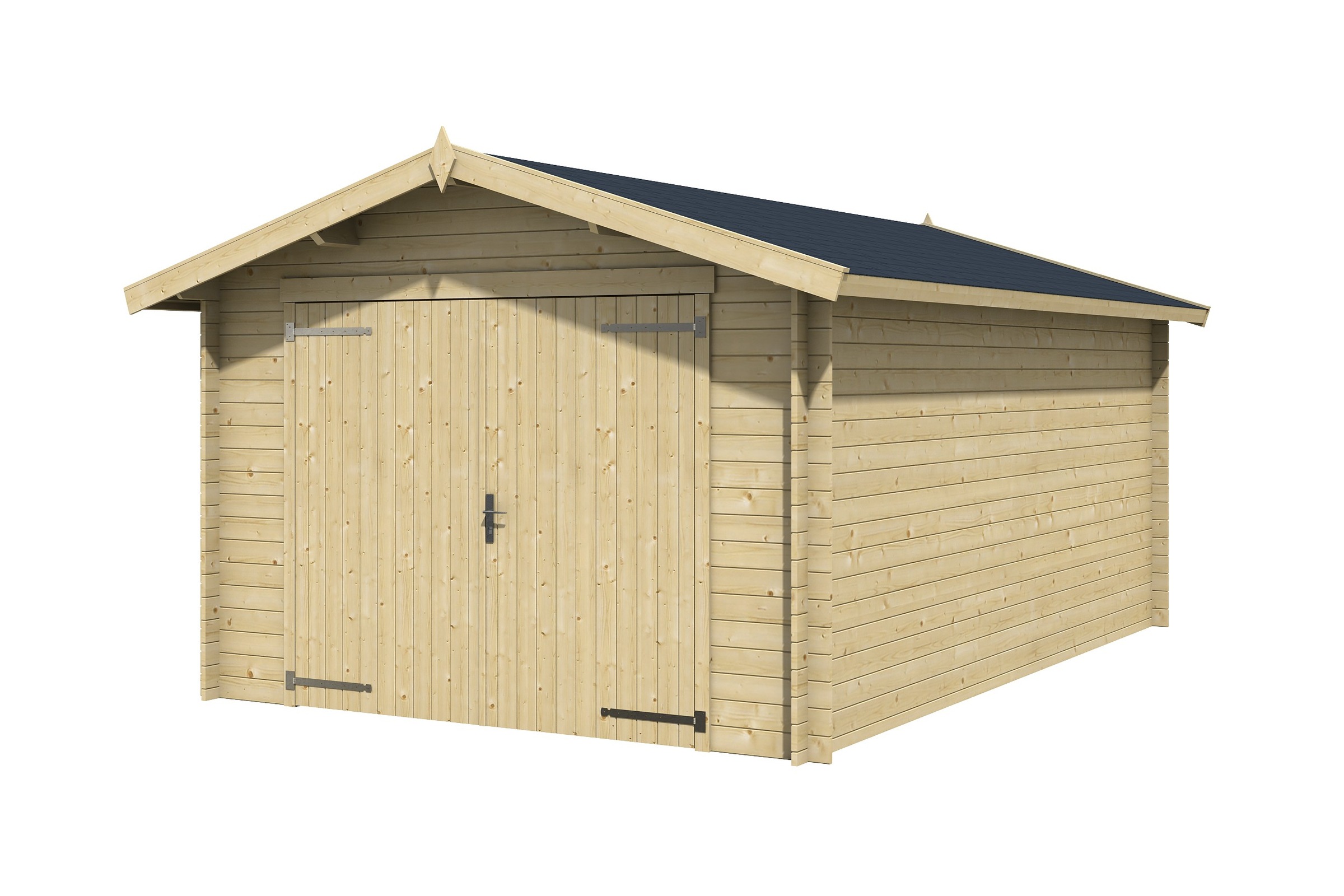 Nordic Holz Einzelcarport »MAURITIUS 34«, 229 cm, Natur, breites Vollholz-Garagentor