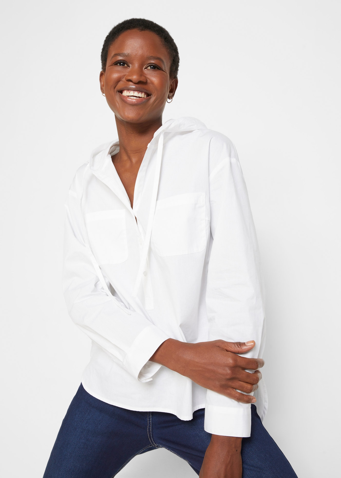 bonprix Tunika 1 mit Kapuze, lässig geschnitten, mit langem Arm