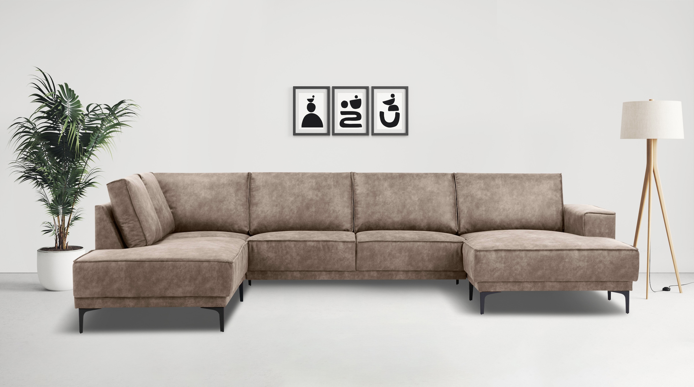 Places of Style Wohnlandschaft »XXL Sofa Oland, Struktur, Flachgewebe, Luxu günstig online kaufen