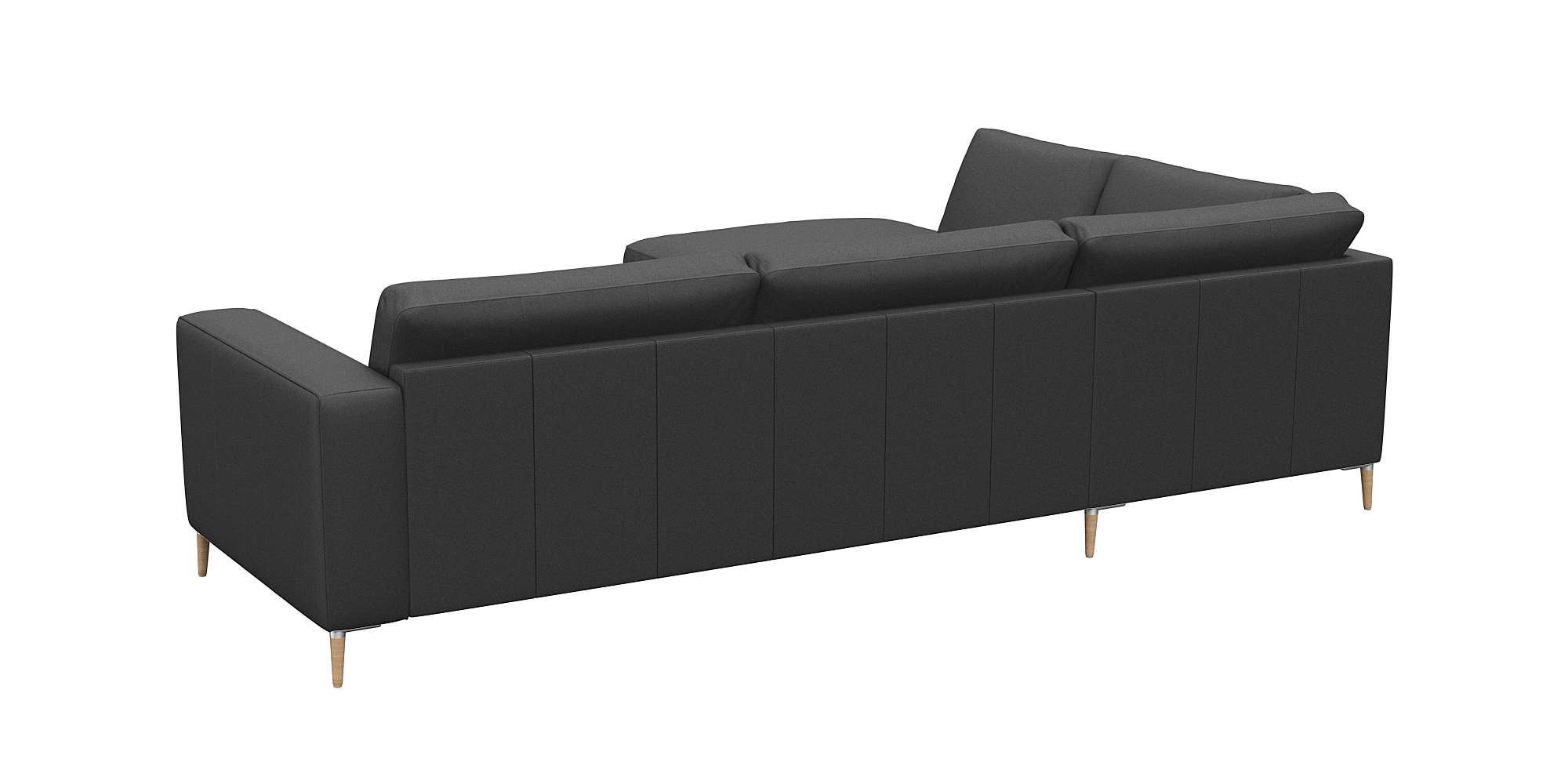 FLEXLUX Ecksofa »Fiore, Sitzaufbau mit hochwertigem Kaltschaum für mehr Sitzkomfort«, breite Armlehnen, L-Form, Füße Alu/Eiche