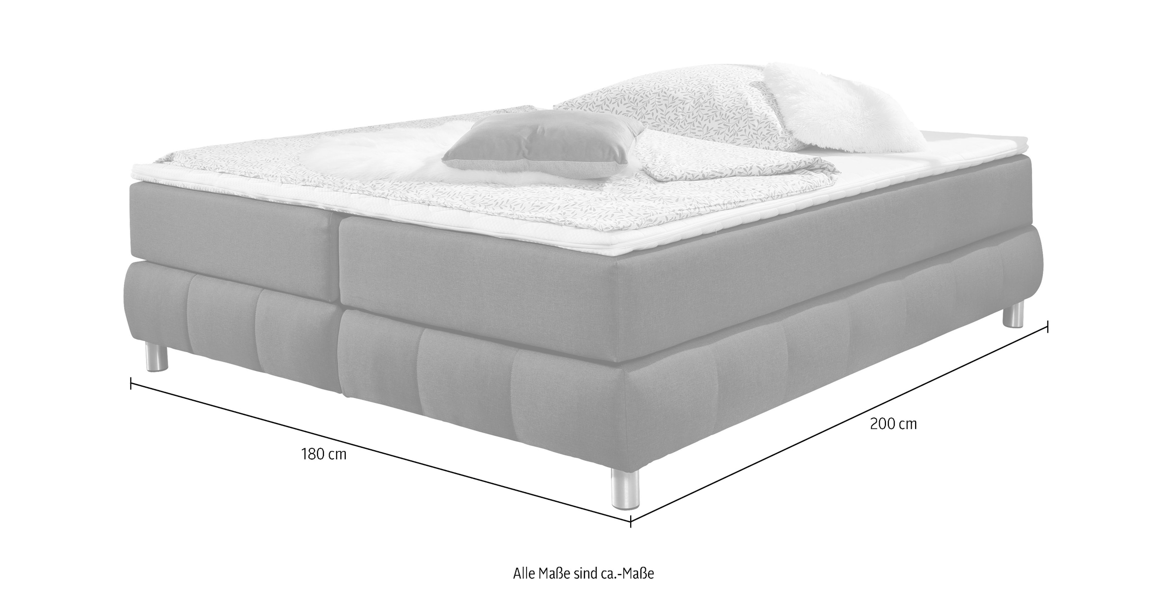 8. Bild von andas Boxspringbett »Salo«, Ohne Kopfteil, inkl. Topper, auch in Überlänge 220 cm