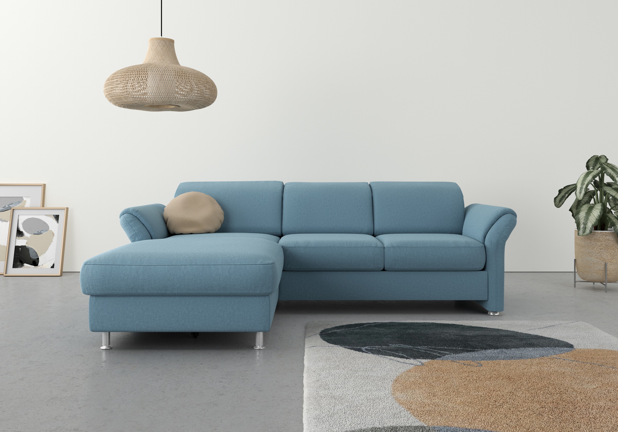 sit&more Ecksofa »Apulia L-Form«, wahlweise Bettfunktion, Bettkasten und Kopf- und Armteilverstellung