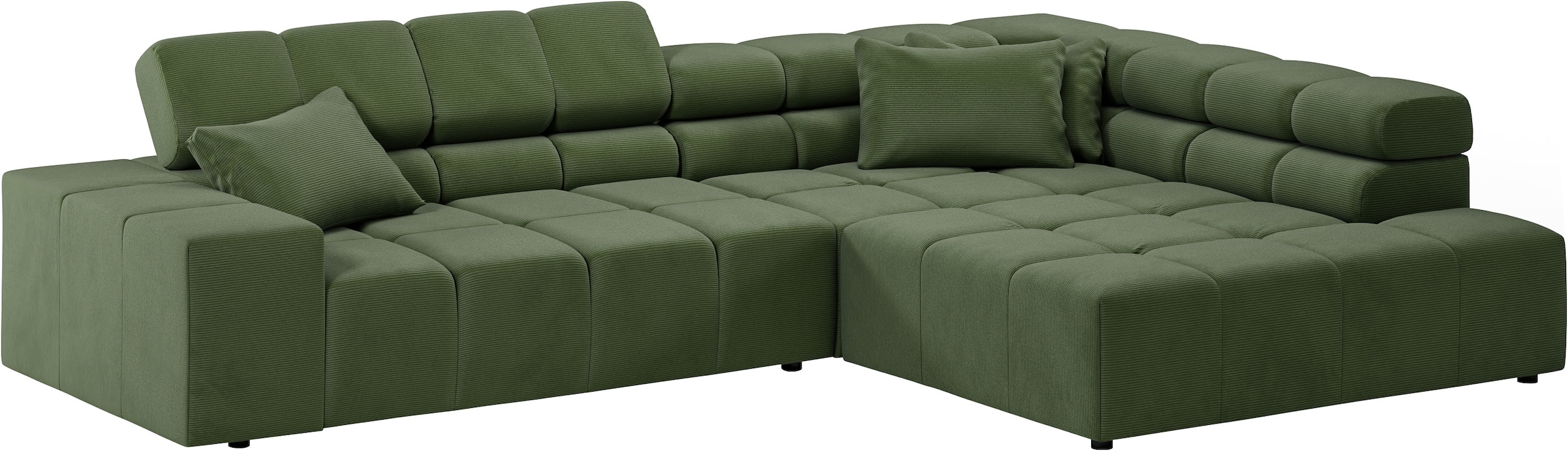 INOSIGN Ecksofa »Ancona incl. Kopfteilverstellung, Breite 319cm, L-Form«, wahlweise motorische Sitztiefenverstellung, auch in Cord + Easy Care