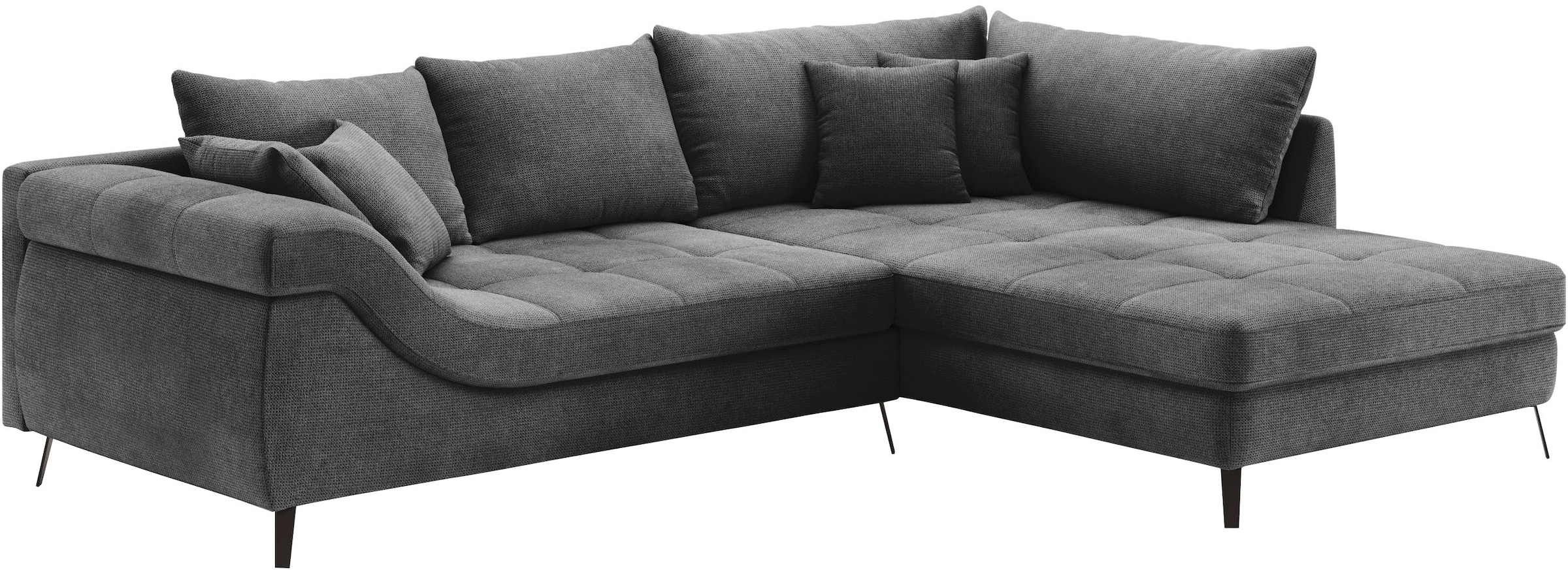 Mr. Couch Ecksofa »Portofino L-Form«, 4 Bezugsqualitäten, 13,5 cm hohe Meta günstig online kaufen