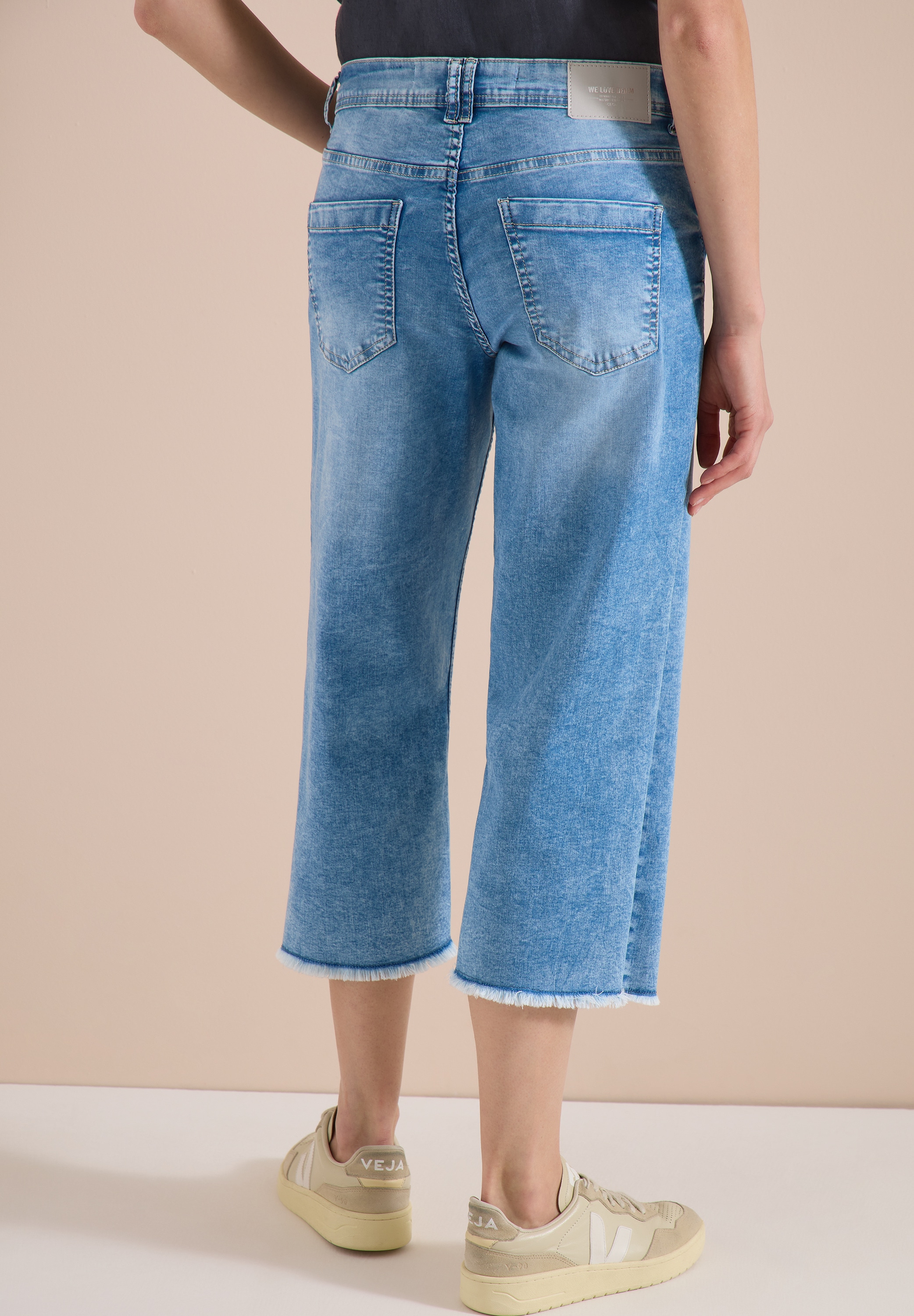 Cecil 3/4-Jeans Loose Fit mit hoher Leibhöhe und weiter Beinform