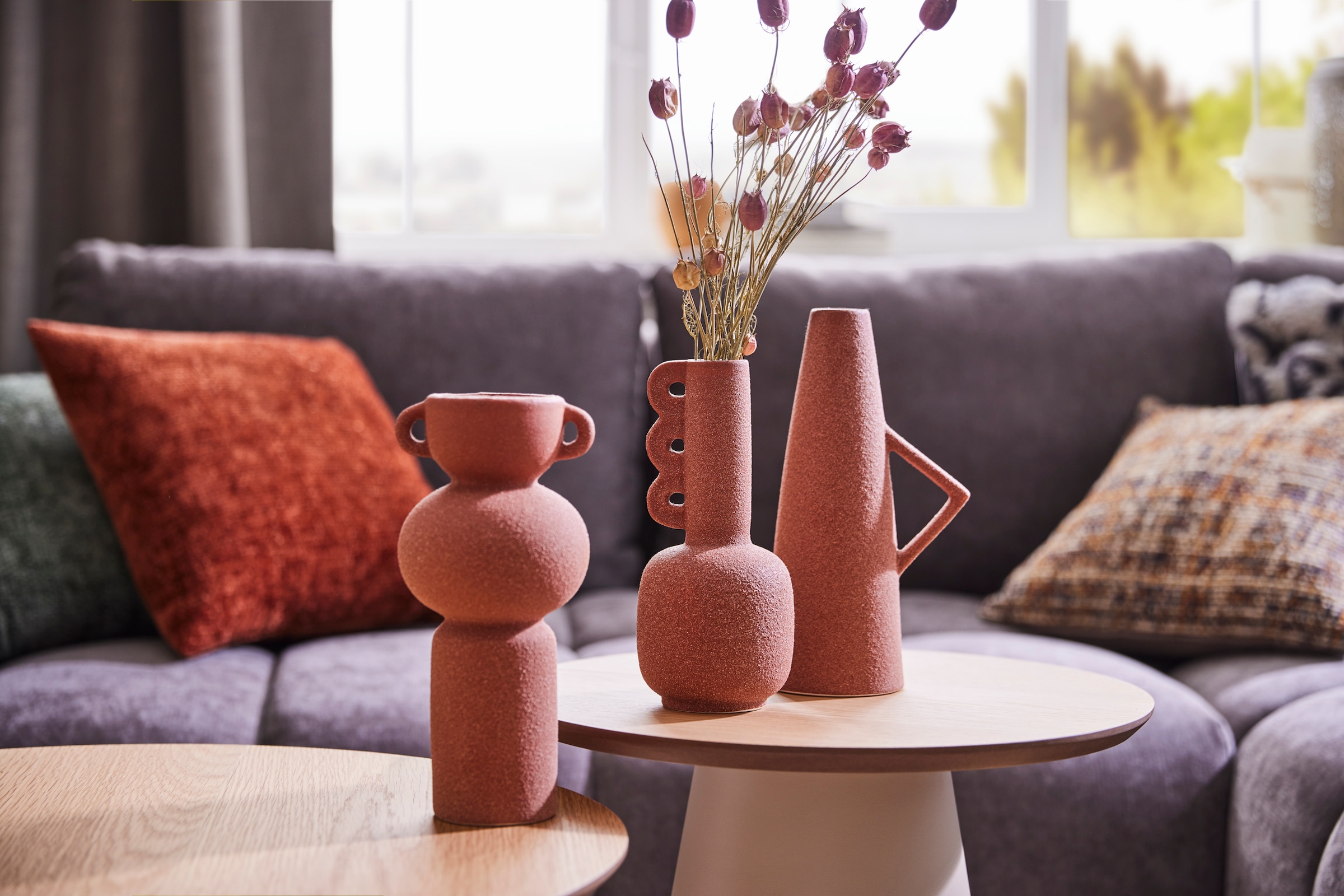 AM Design Dekovase »Tischvase aus Keramik, Höhe ca. 24,5 cm«, (1 St.), Keramikvase, Dekoobjekt, Blumenvase