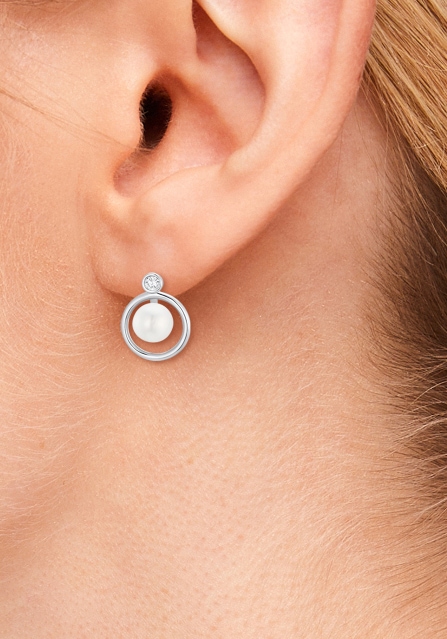 s.Oliver Paar Ohrstecker »2034410«, mit Zirkonia (synth.) - mit Süßwasserzuchtperle