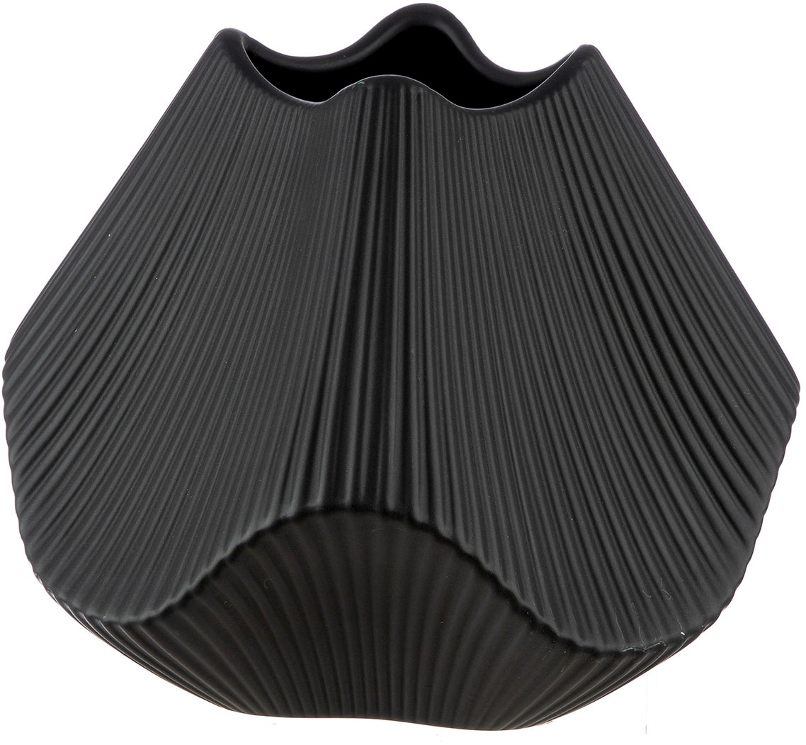 GILDE Tischvase »Vase Lamellen H. 18,5 cm« günstig online kaufen