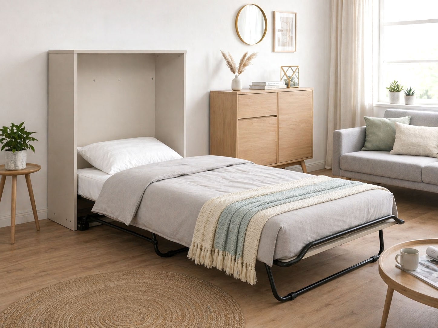 Home affaire Schrankbett »Sognum als Gästebett nutzbar, Wandklappbett in Kommodenoptik« in den Farben weiß, schwarz und kaschmir erhältlich,  inkl. Matratze, platzsparendes Klappbett, optimal für kleine Räume