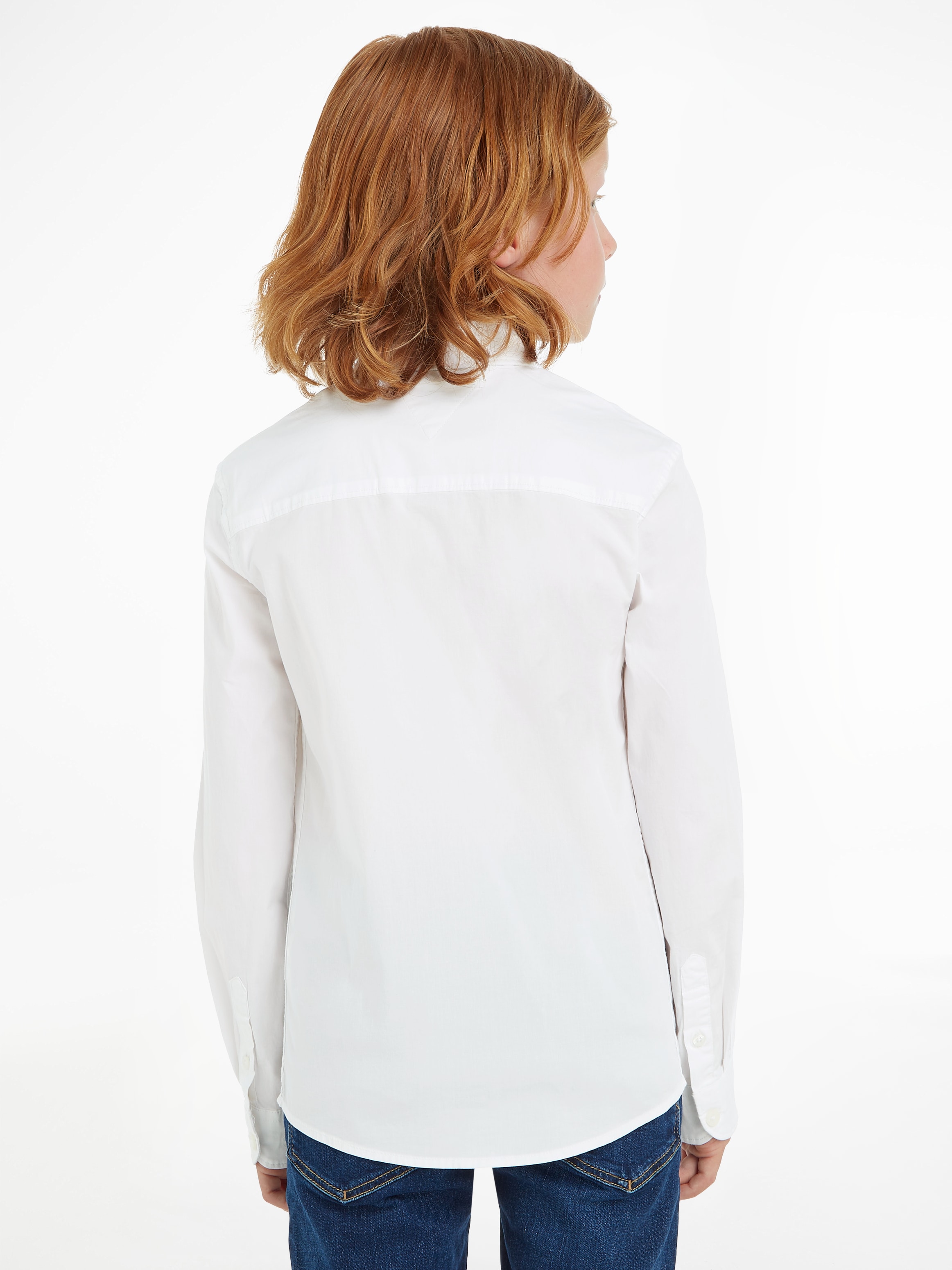 Tommy Hilfiger Langarmhemd »SOLID STRETCH POPLIN SHIRT L/S«, für Jungen