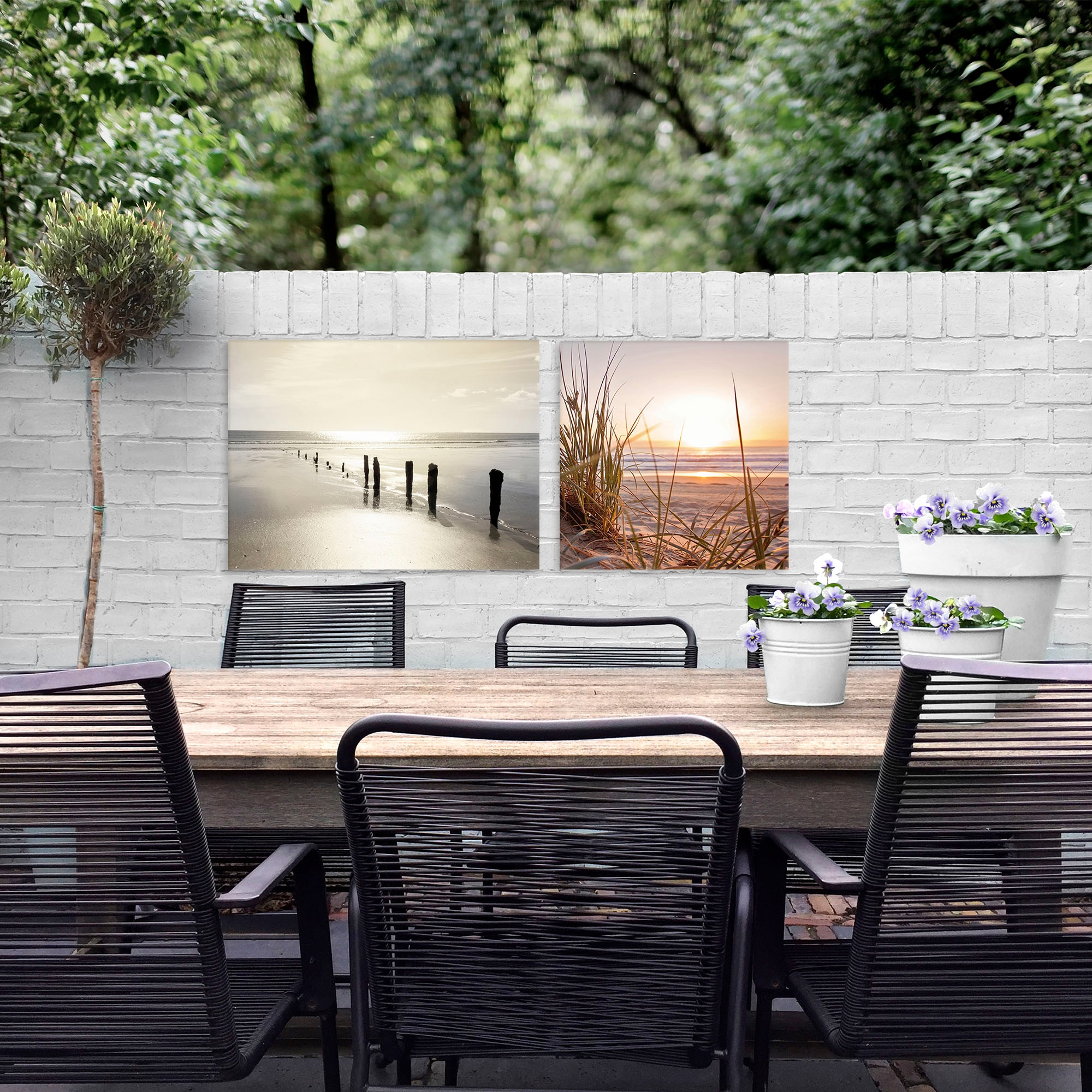 Art for the home Leinwandbild »Outdoor Sonne Meer 50x70cm«, (1 St.)
