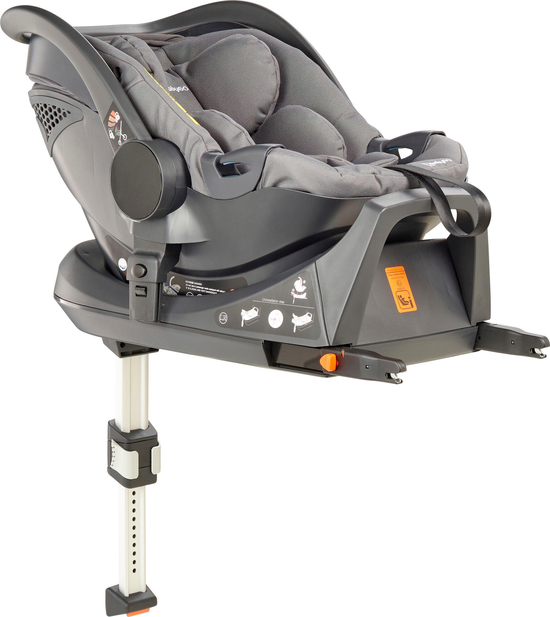 BabyGo Zwillings-Kombikinderwagen »Duo Ultra Set, grau«, inkl. 2 Babyschalen, 2 Isofix Base, Wickeltasche u. 2 Regenhauben