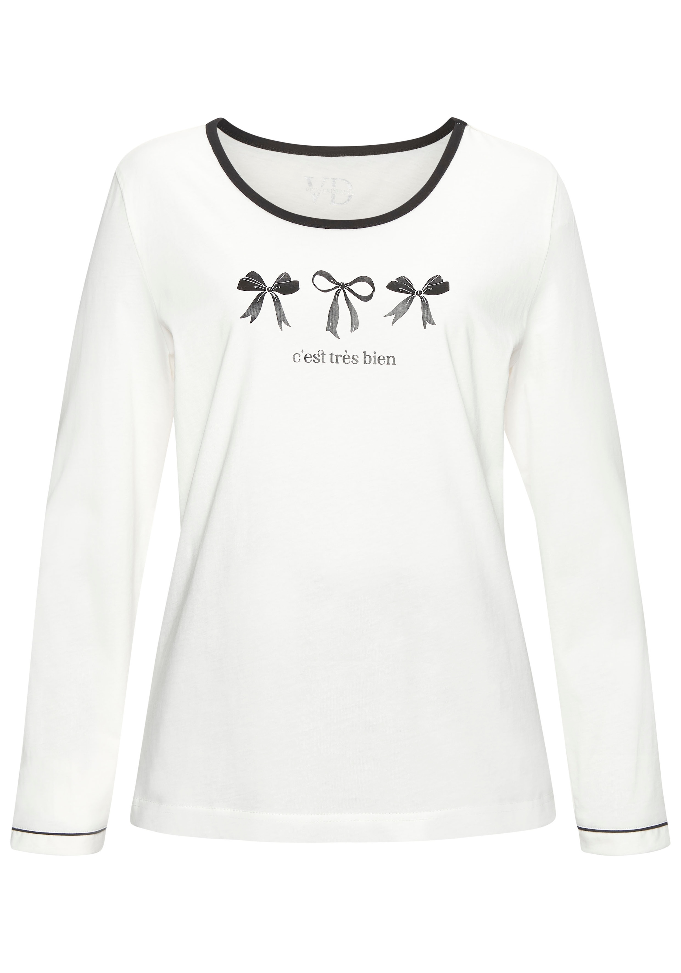 Vivance Dreams Pyjama Set, 2 Stk. tlg., Mit süßem Schleifenmuster