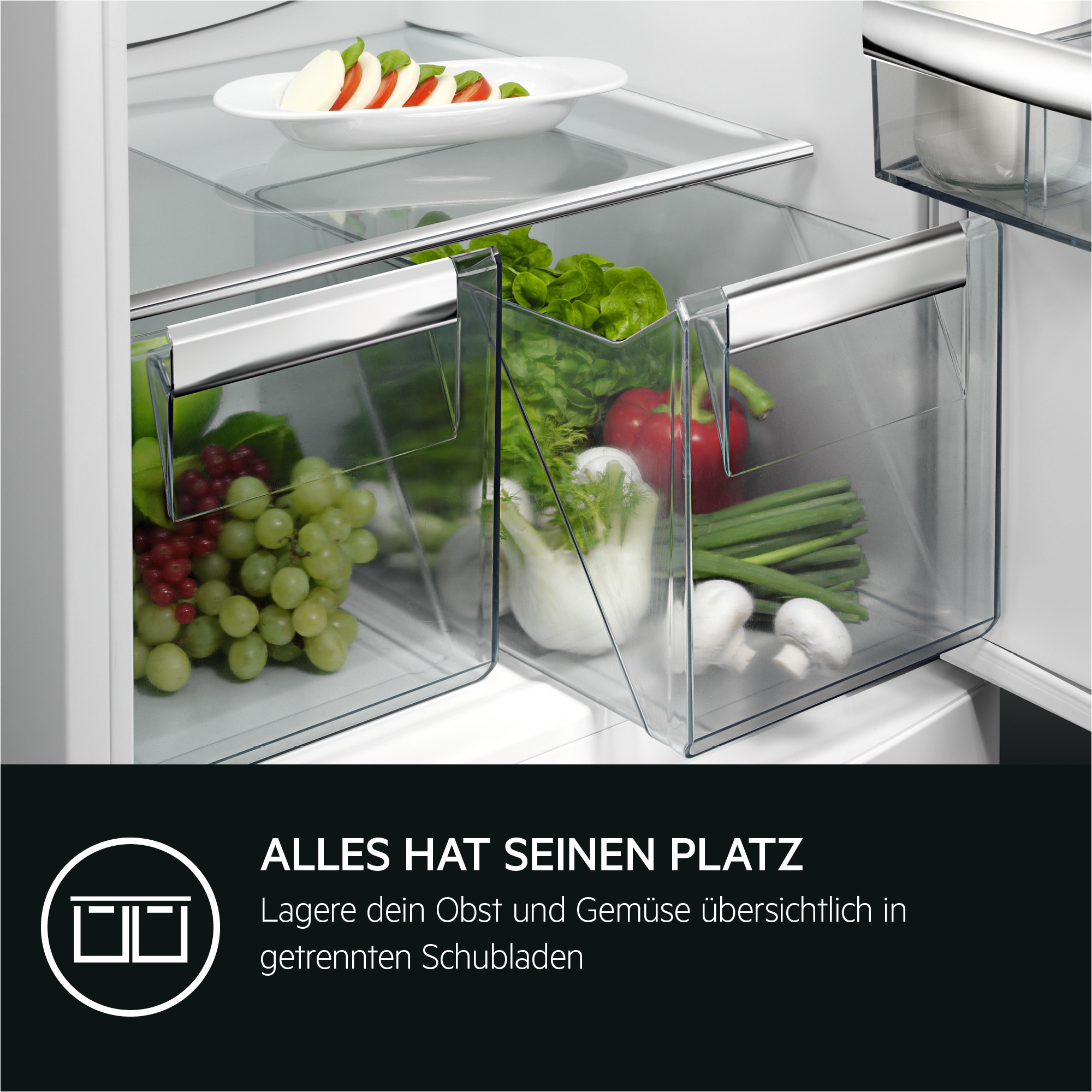AEG Einbaukühlgefrierkombination Serie 6000 »TSC6N183ES« 177,9 cm hoch 54 cm breit 98 L, LowFrost-weniger Eisbildung, Schnellgefrierfunktion, Schlepptür