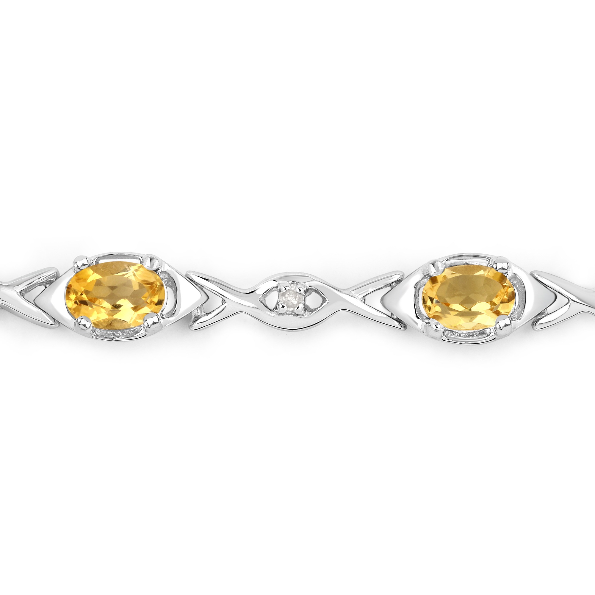 Vira Jewels Armband »925-Sterling Silber rhodiniert Glänzend Citrin orange«