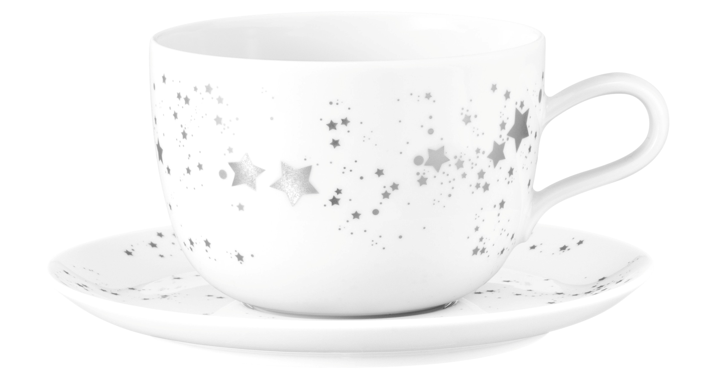 Seltmann Weiden Tasse »Liberty - Silver Stars«, (1 tlg.), Milchkaffeeobertasse 0,38 l