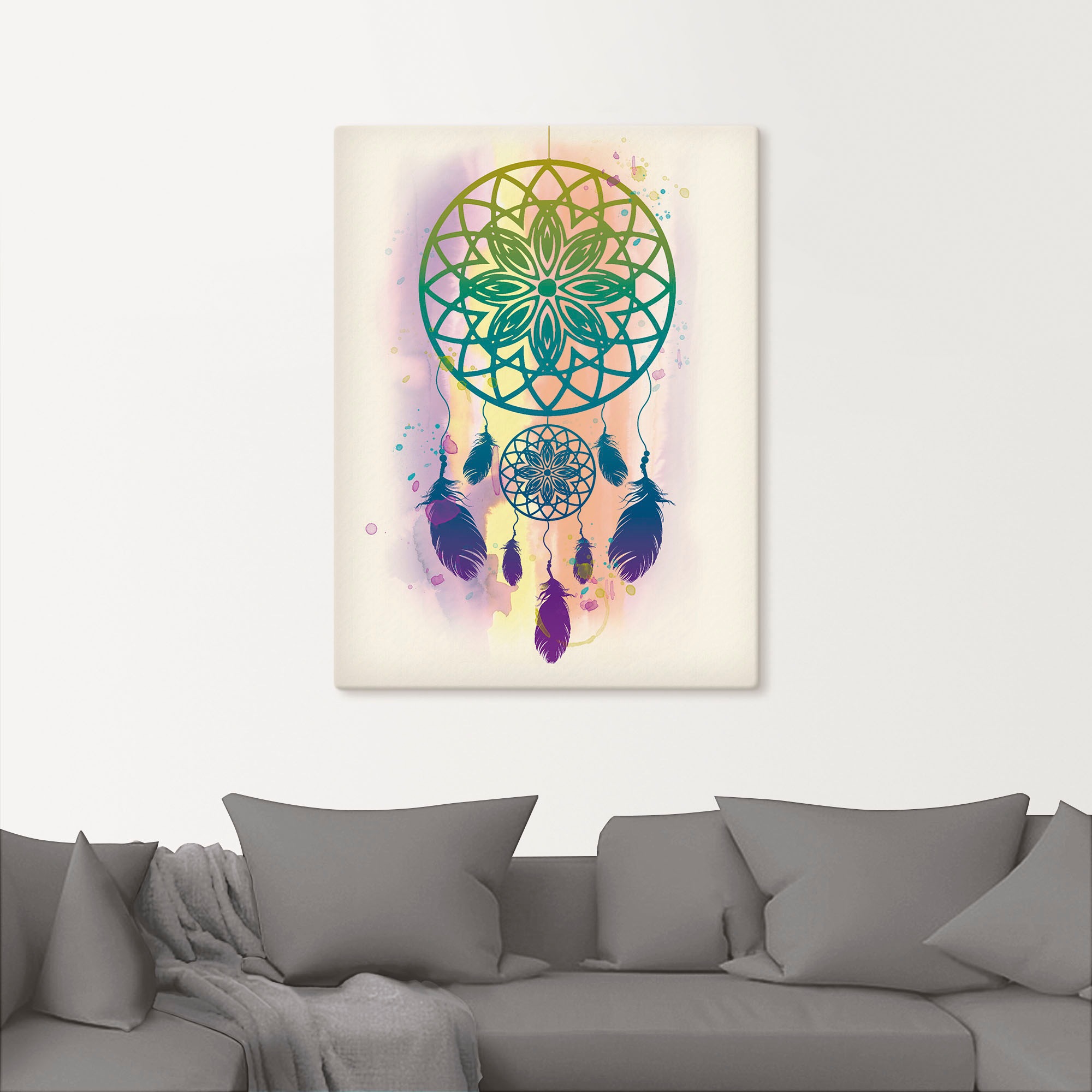 Artland Leinwandbild »Traumfänger Wasserfarbe« Muster 1 Stk. tlg. auf Holzrahmen gespannt