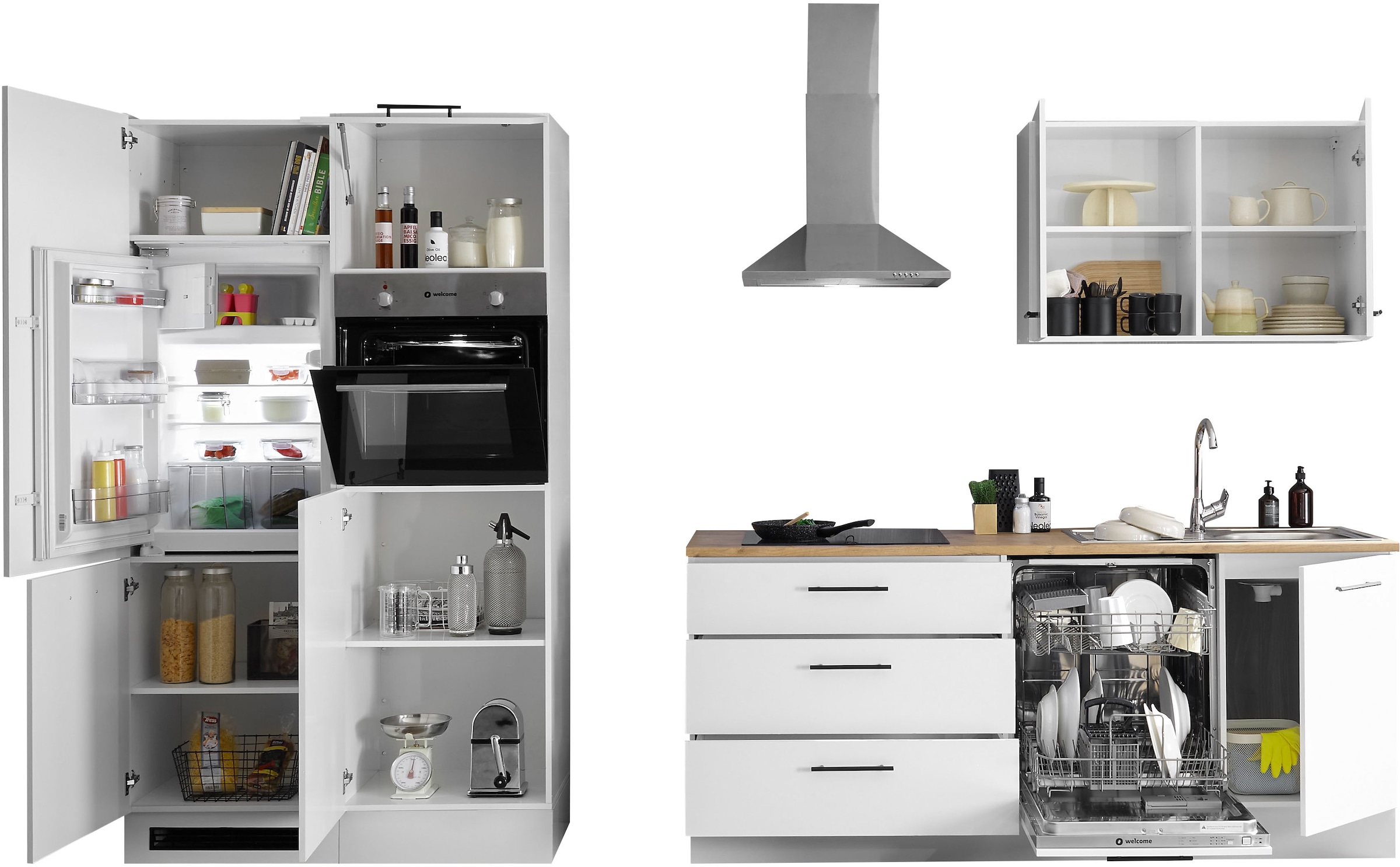 BASIC by Balculina Küchenzeile »Tirol B/H/T 310x212x60 cm« Breite 310 cm, wahlweise mit E-Geräten