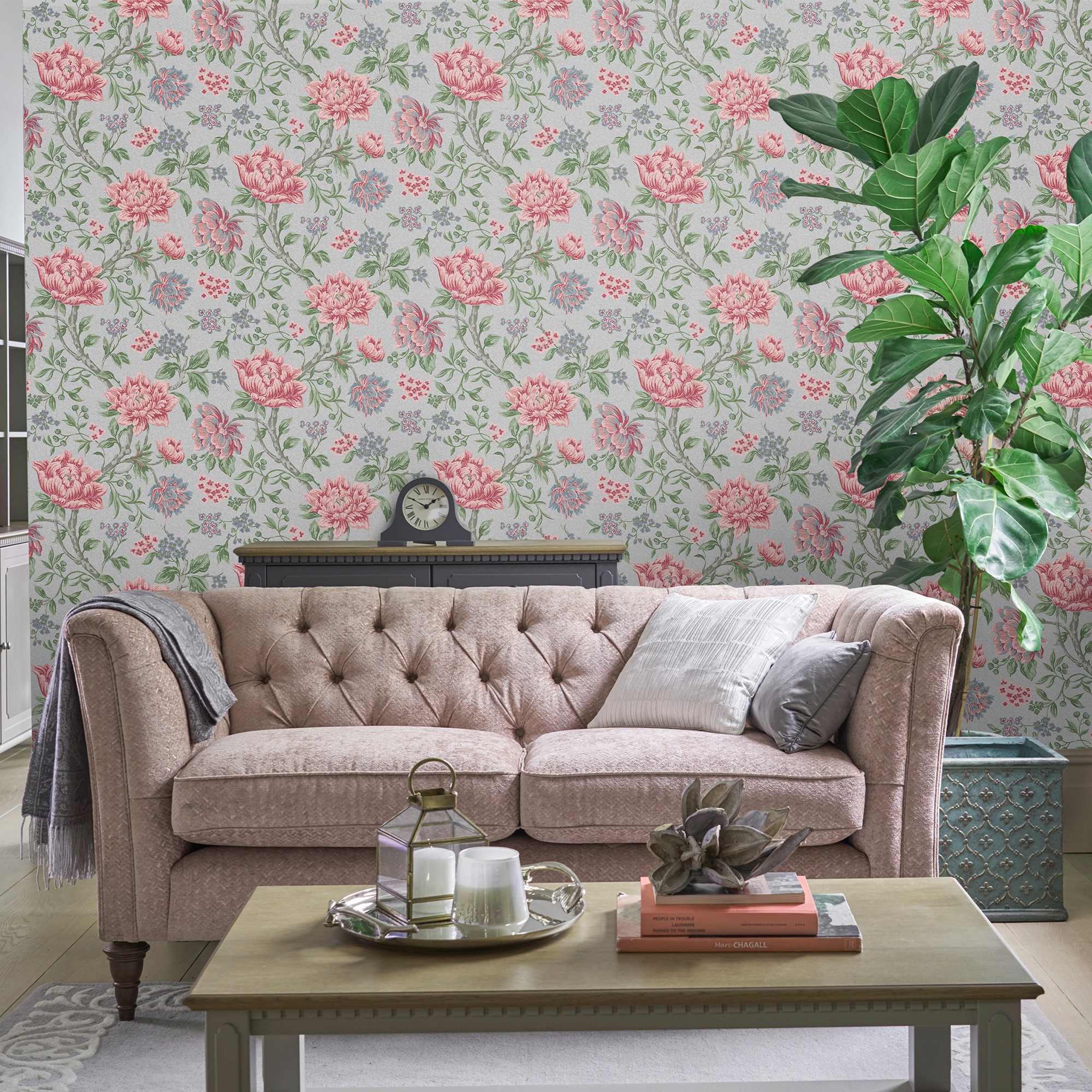 LAURA ASHLEY Vliestapete »Tapestry Floral« botanisch glatt FSC® zertifiziert, mit lebhaftem Druck, 10 Meter Länge