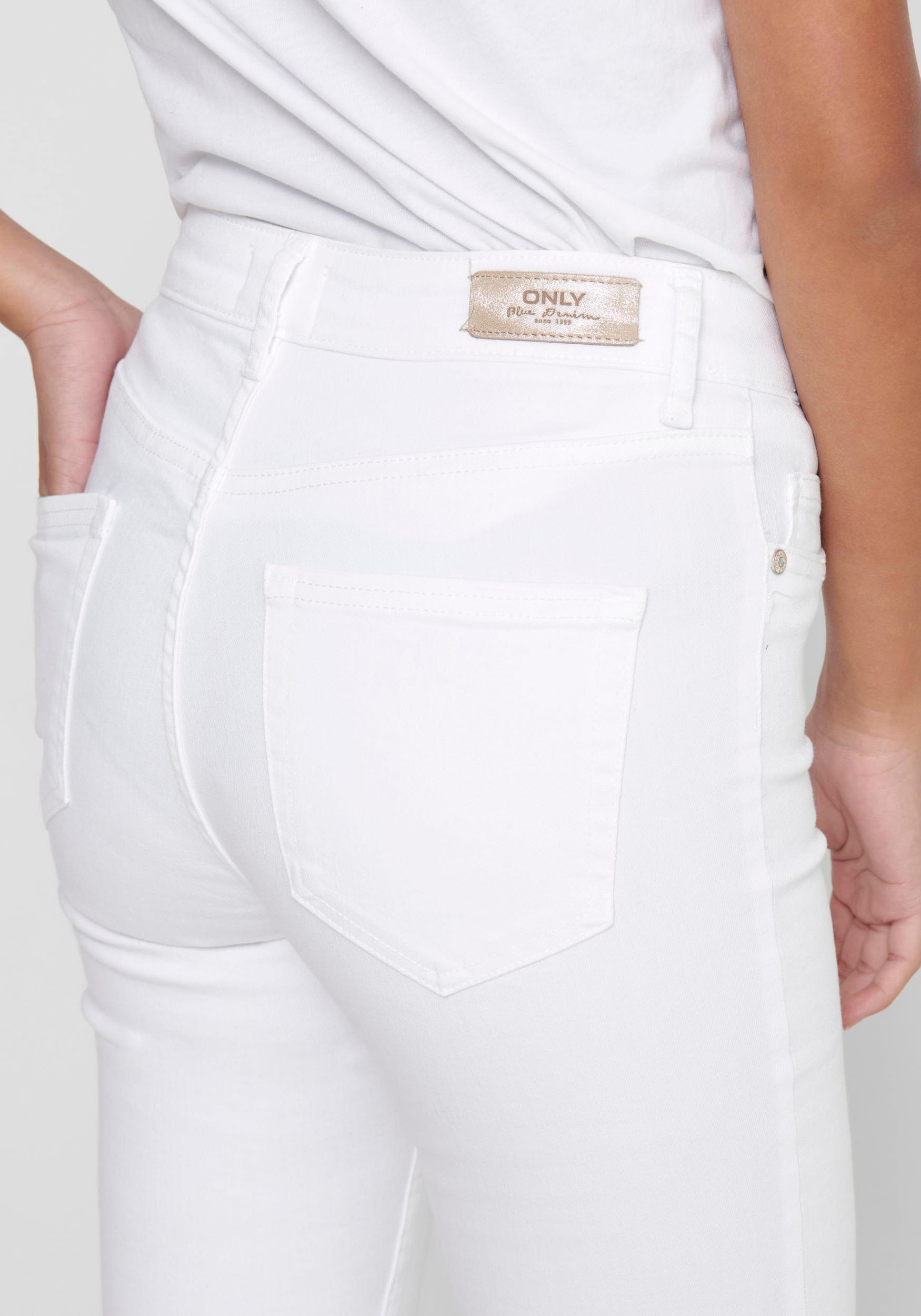 ONLY Ankle-Jeans »ONLBLUSH MID SK RW ANK DNM REA0730 NOOS«, mit leicht ausgefranstem Beinabschluss