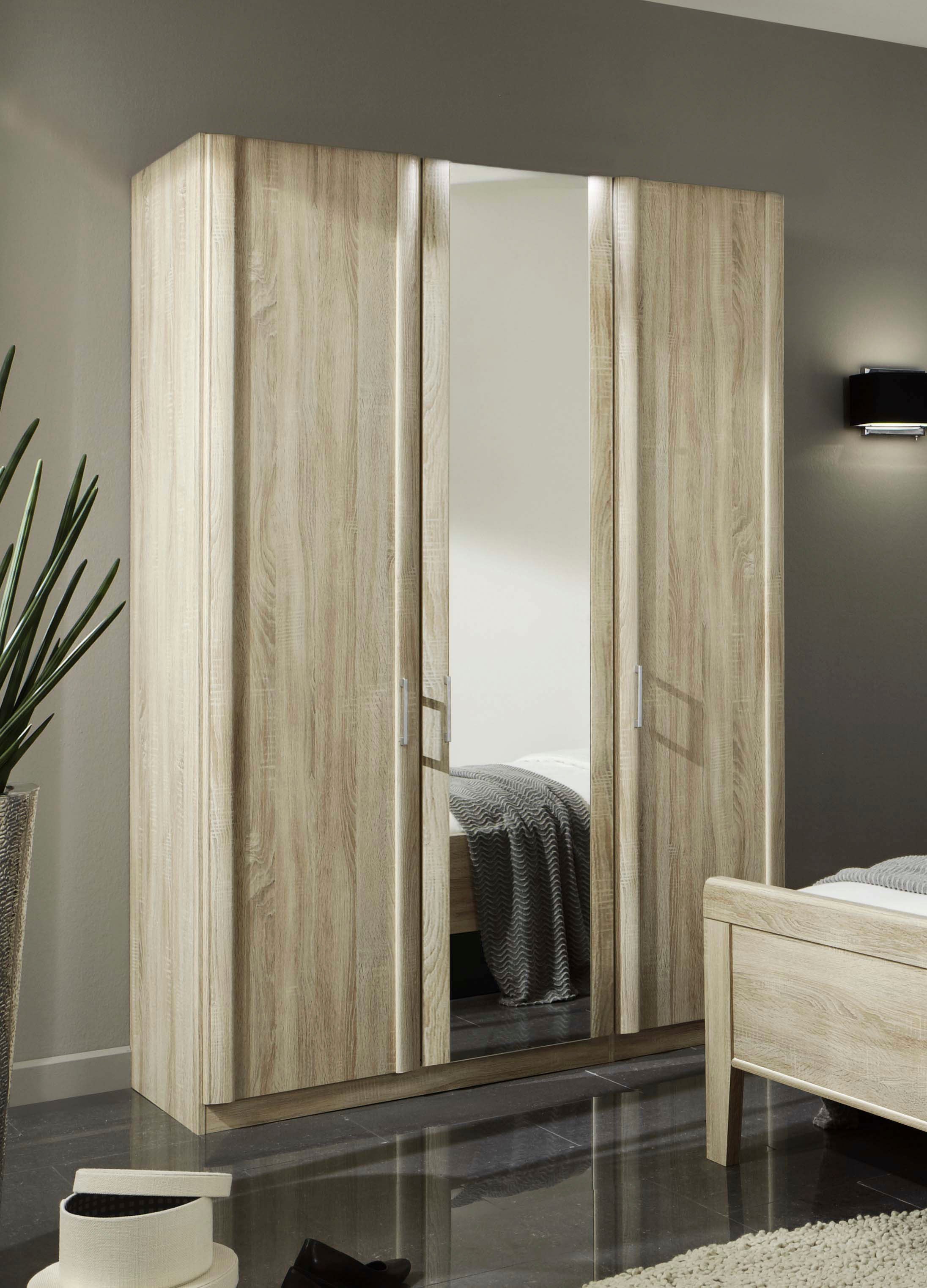 Kleiderschrank WIEMANN "Meran", beige (eiche, sägerau), B:148,4cm H:196cm T:58cm