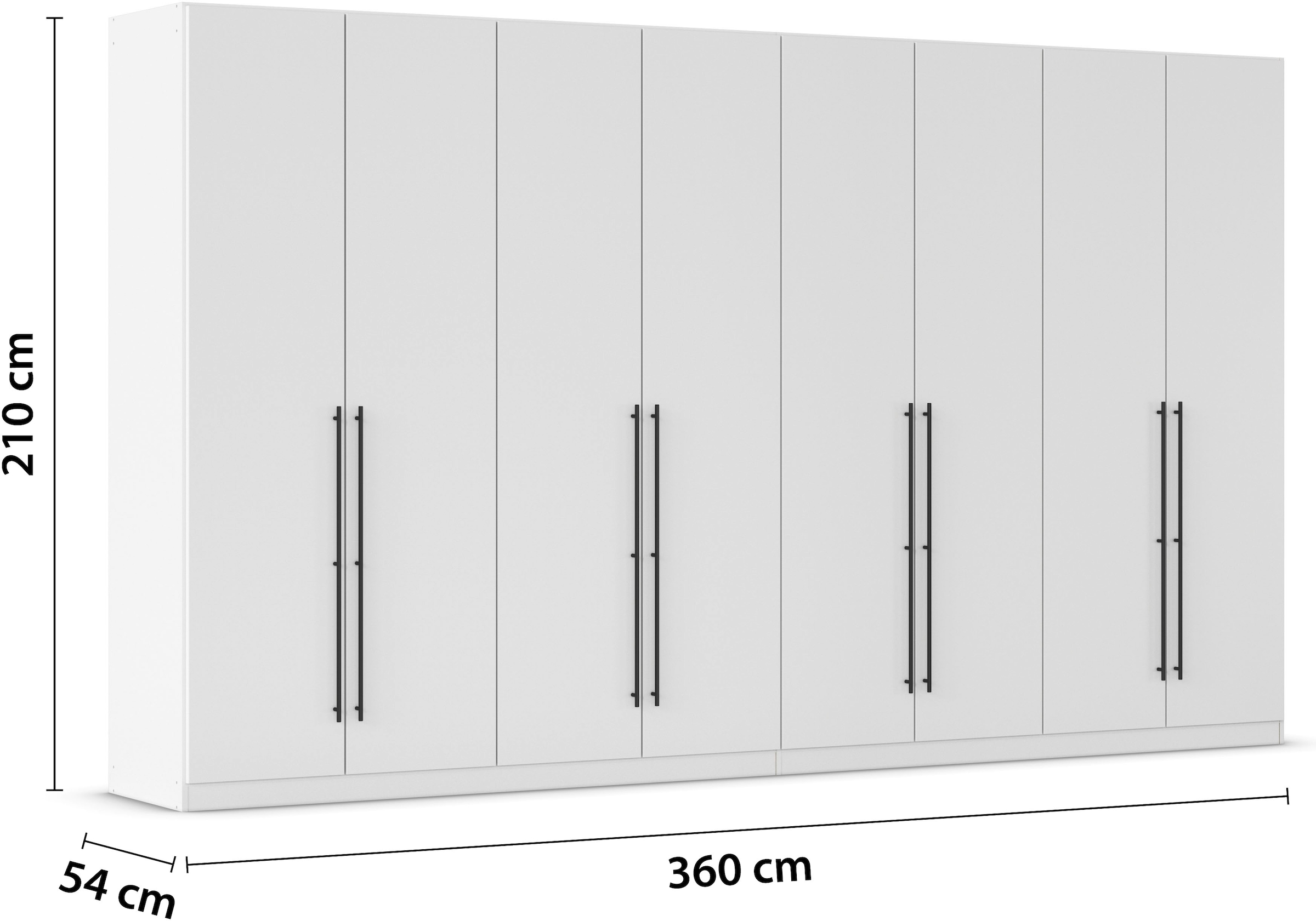 rauch Kleiderschrank »Drehtürenschrank Schrank Garderobe Wäscheschrank Schlafzimmer AVOLA«, (in 3 verschiedenen Ausstattungen BASIC/CLASSIC/PREMIUM), mit hochwertigen Stangengriffen in Schwarz aus Metall MADE IN GERMANY