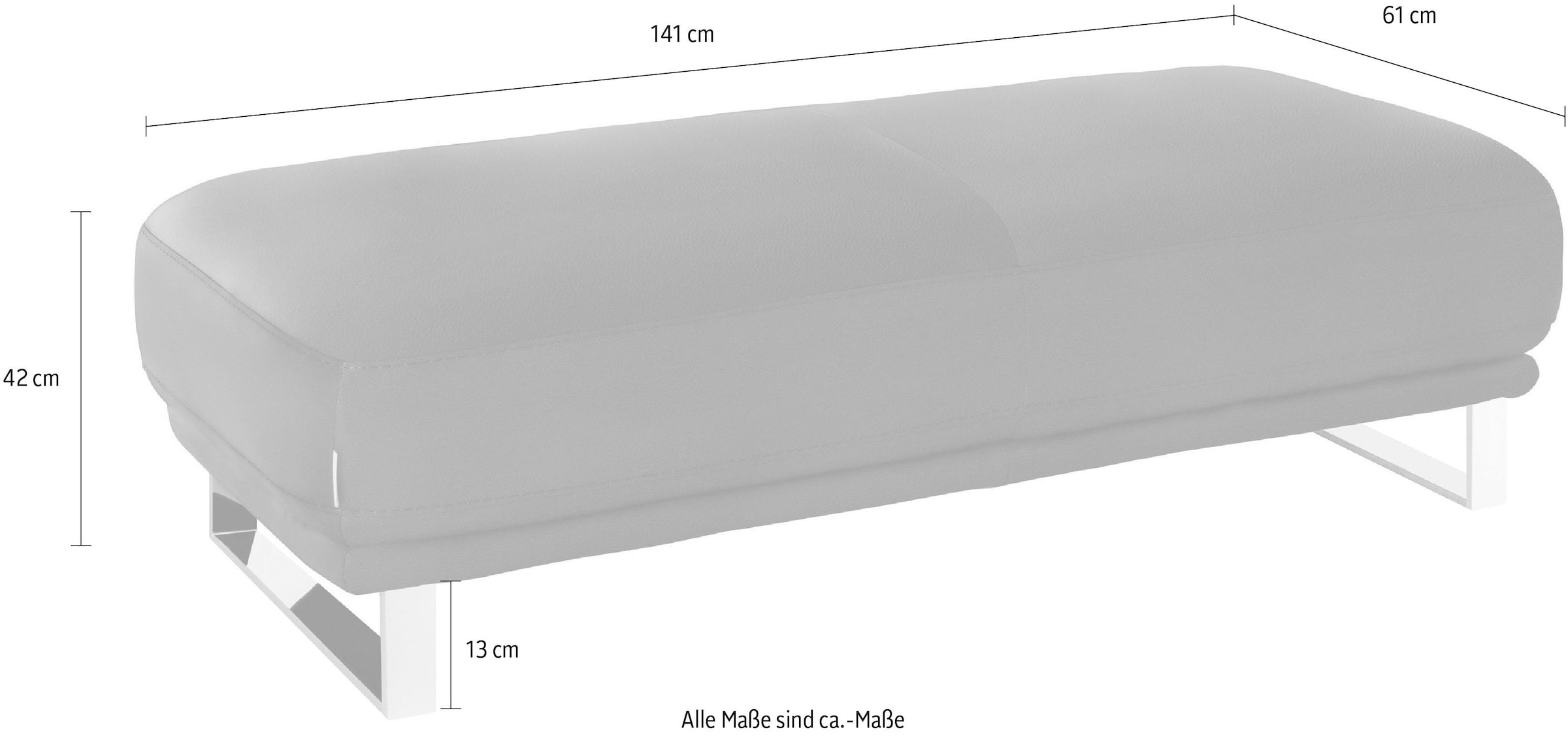 W.SCHILLIG Hocker »montanaa«, mit Metallkufen in Chrom glänzend, Breite 141 cm