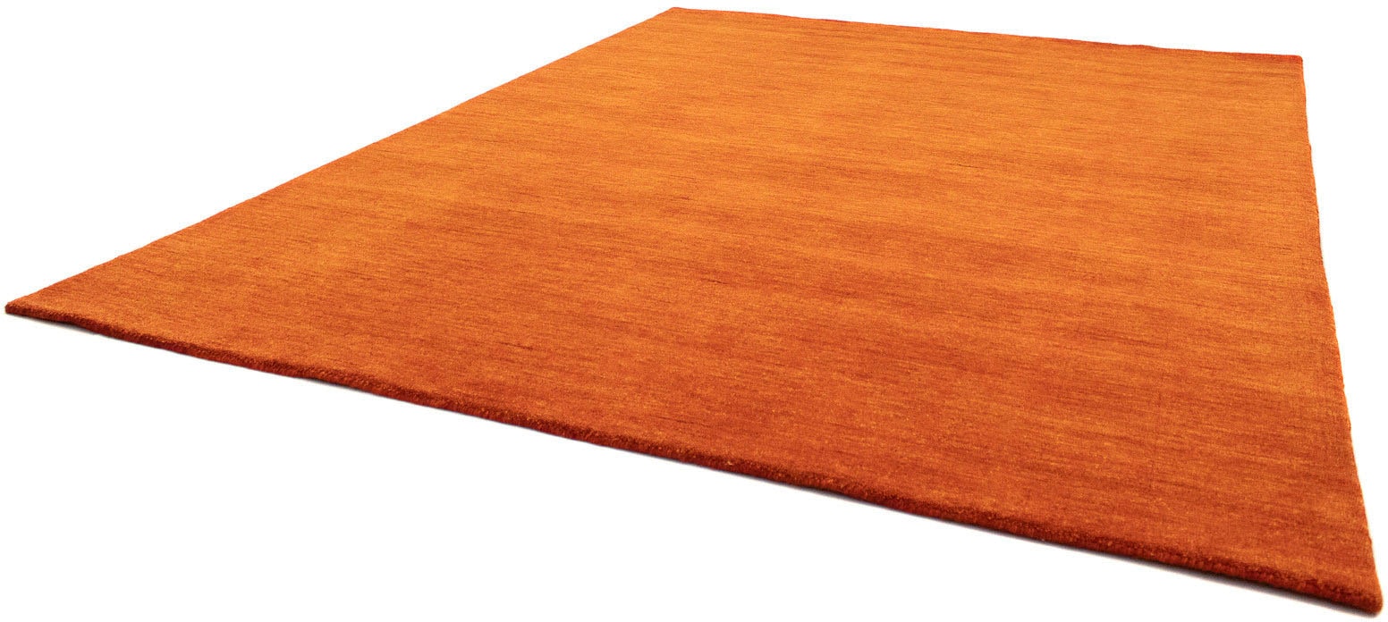 morgenland Wollteppich »Uni - Gabbeh Teppich - Softy«, rechteckig, 1,6 mm Höhe, Gabbeh Optik, Uni Farben, reine Wolle, sehr weicher Flor, Wohnzimmer