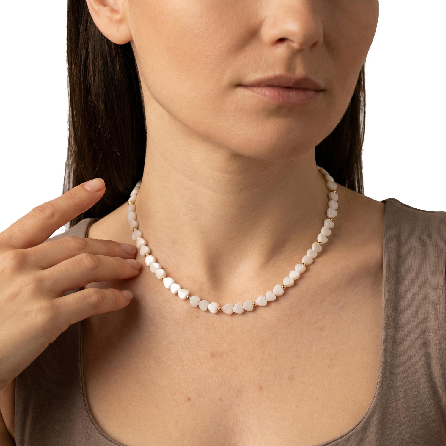 Amor Collier »Herz-Motiv« mit Perlmutt