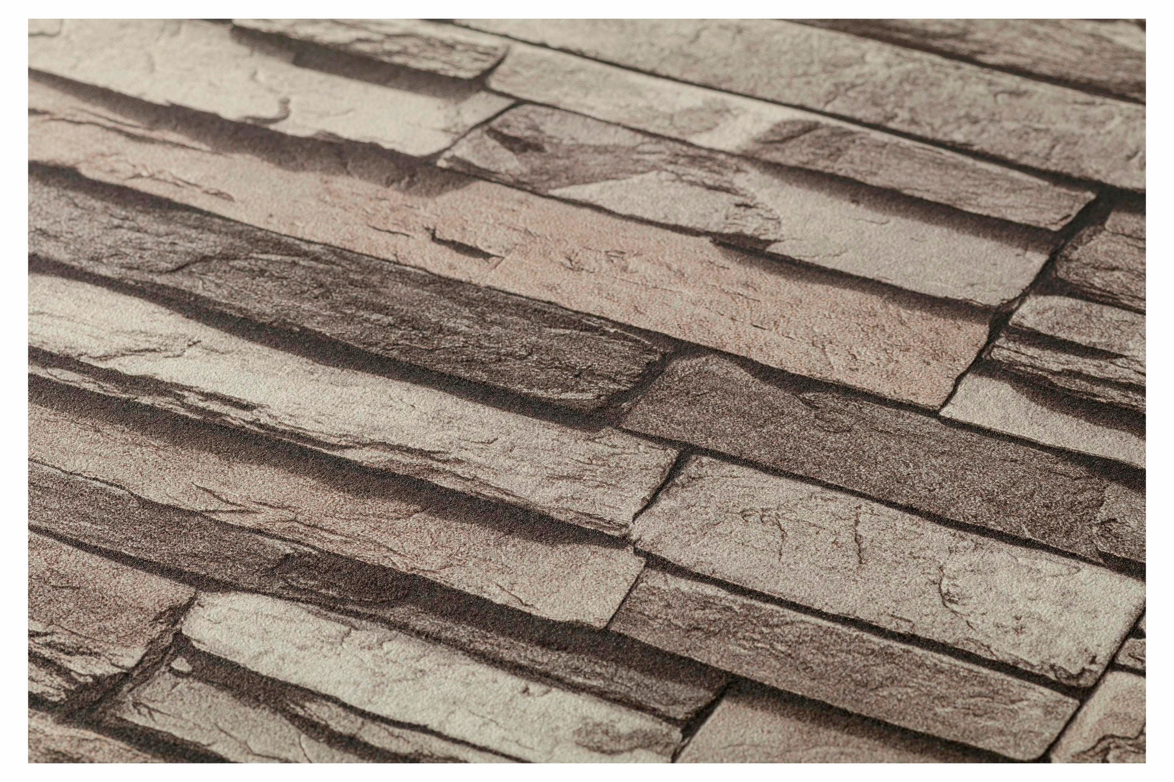 living walls Vliestapete »Best of Wood`n Stone 2nd Edition«, Steinoptik-gemustert-Motiv, Modern Tapete Stein Tapeten Wohnzimmer Schlafzimmer Küche Flur Design