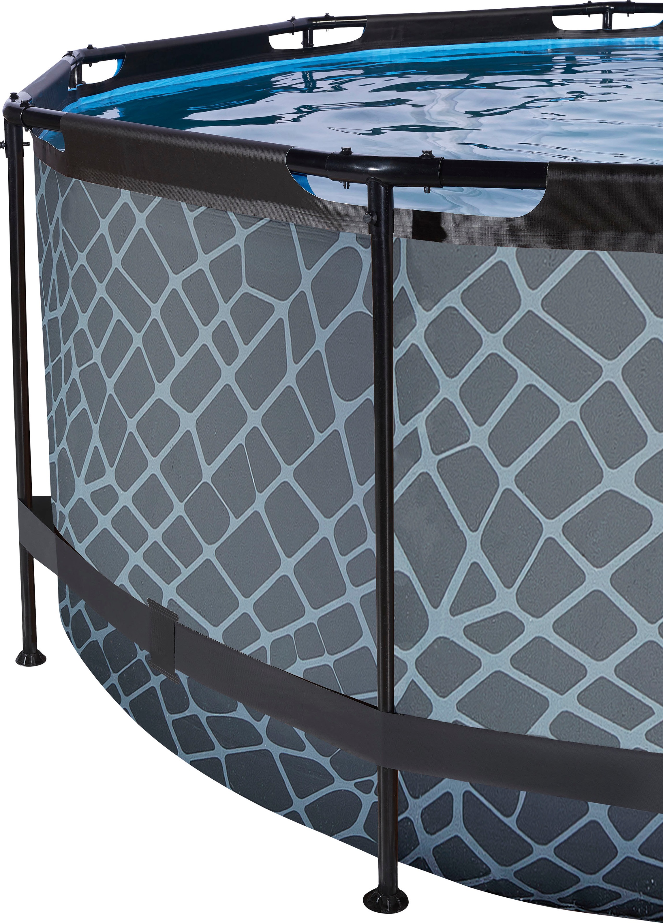 EXIT Framepool »inkl. multifunktionaler Abdeckung und Wärmepumpe«, (Set, 5 tlg.), ØxH: 360x122 cm, mit Sandfilteranlage, Wärmepumpe, Sicherheitsleiter
