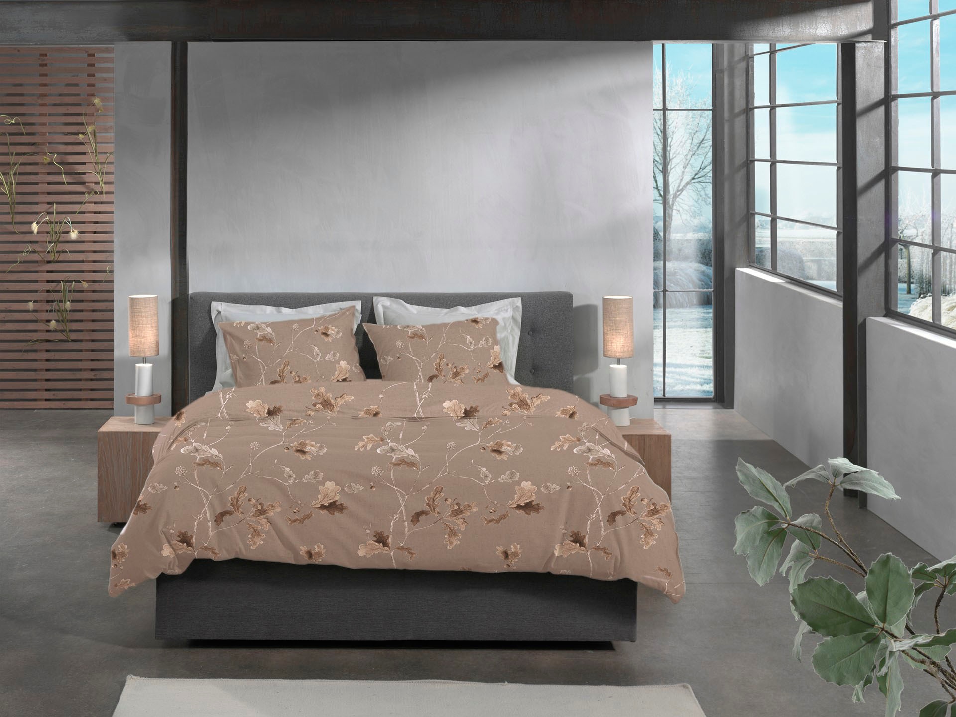 Heckett & Lane Bettwäsche »Bronco« 2 Stk. tlg. Blätter Design, hochwertiges Flanell, Bettwäsche ab 135x200 cm