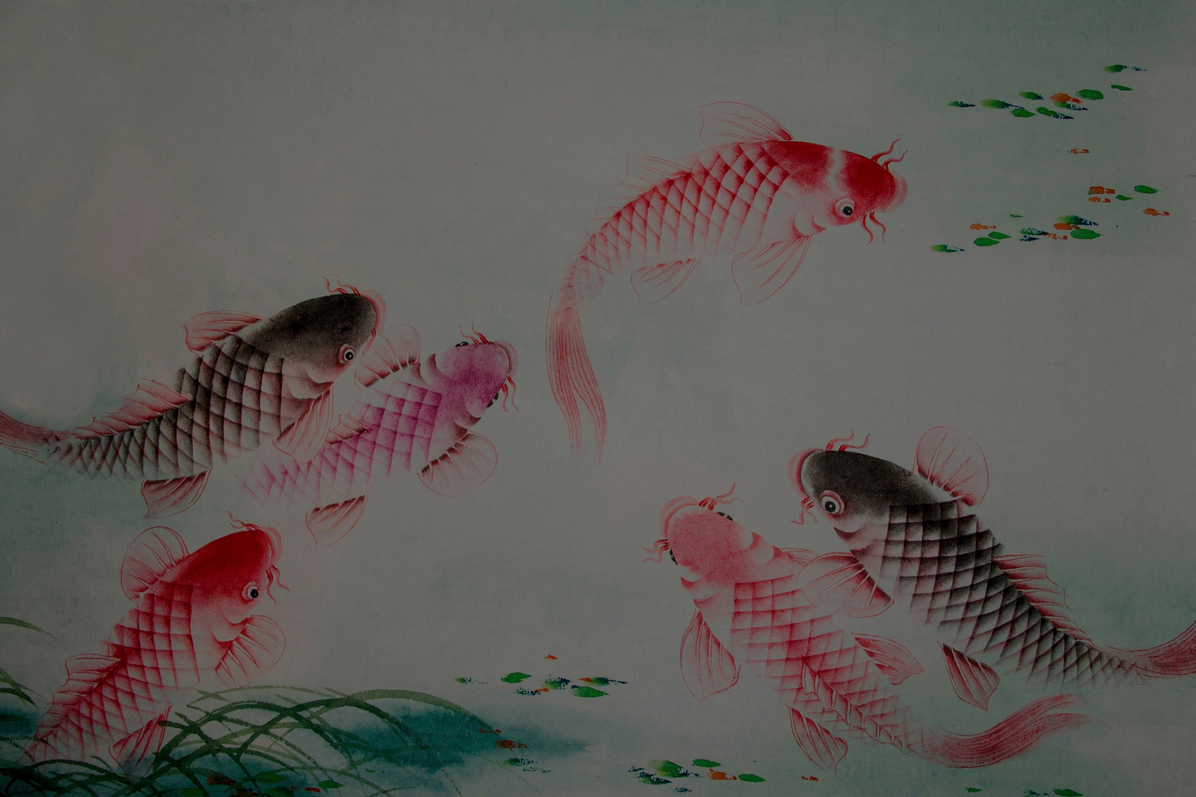 A.S. Création Leinwandbild »dancing kois« Kunst | Tiere 1 Stk. tlg. Keilrahmen Bild Fische Asiatisch Koi Leinwand-Bild Wohnzimmer modern