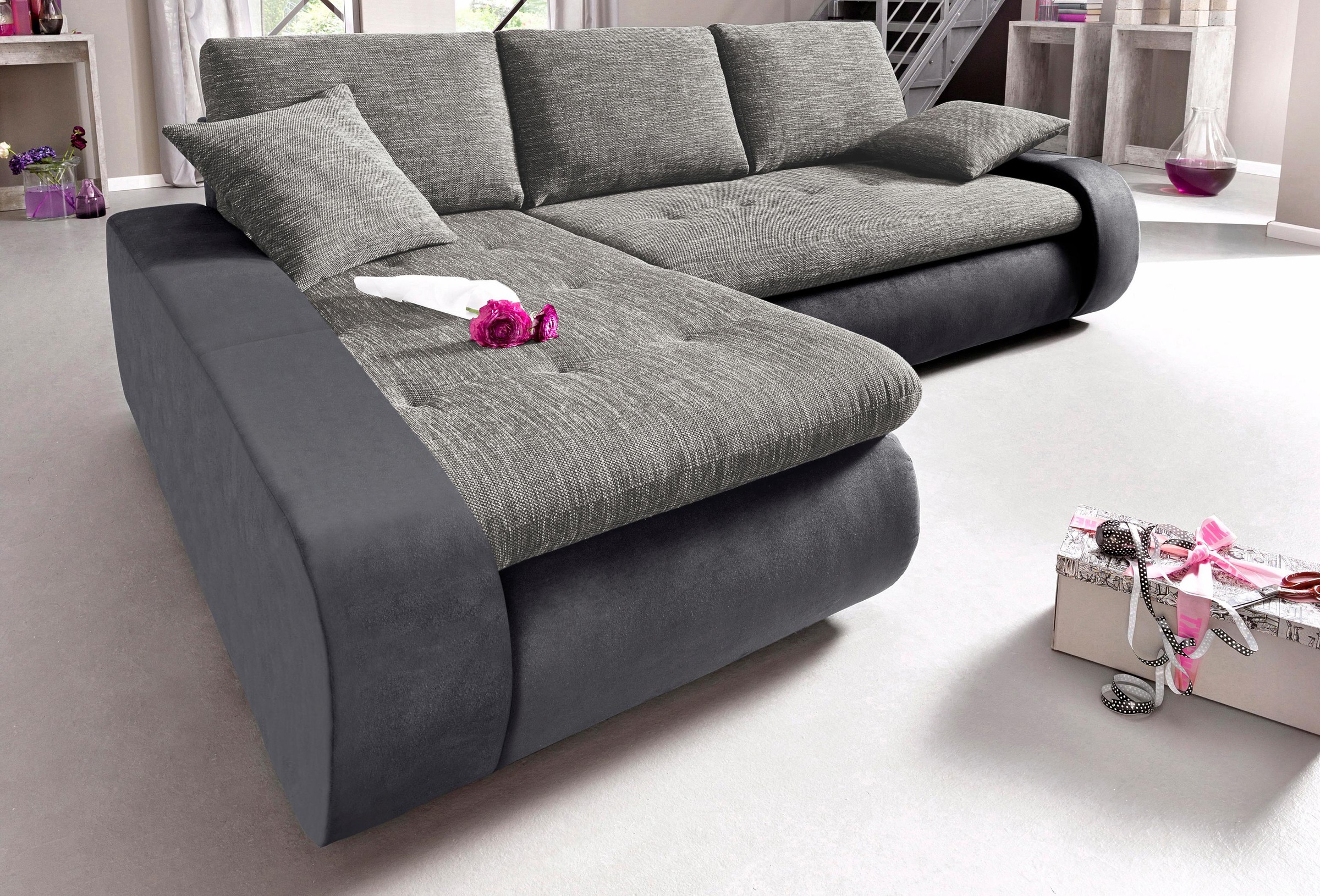 TRENDMANUFAKTUR Ecksofa »Indie, modern und bequem, Materialmix, OTTOs Choic günstig online kaufen