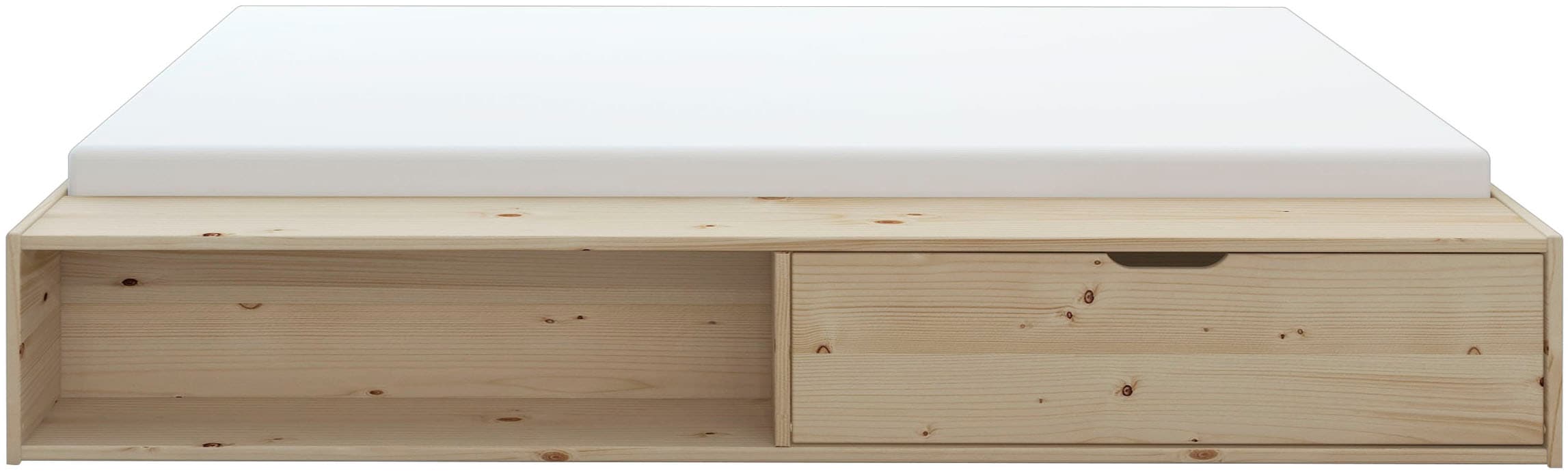 Home affaire Stauraumbett »Erno, Massivholzbett, Futonbett, 275KG belastbar«, (Breite/ Belastbarkeit: 120cm/275 KG, 180cm/275 KG), mit Lattenrost, Massivholz, FSC® zertifiziert, viel Stauraum + Ablagen