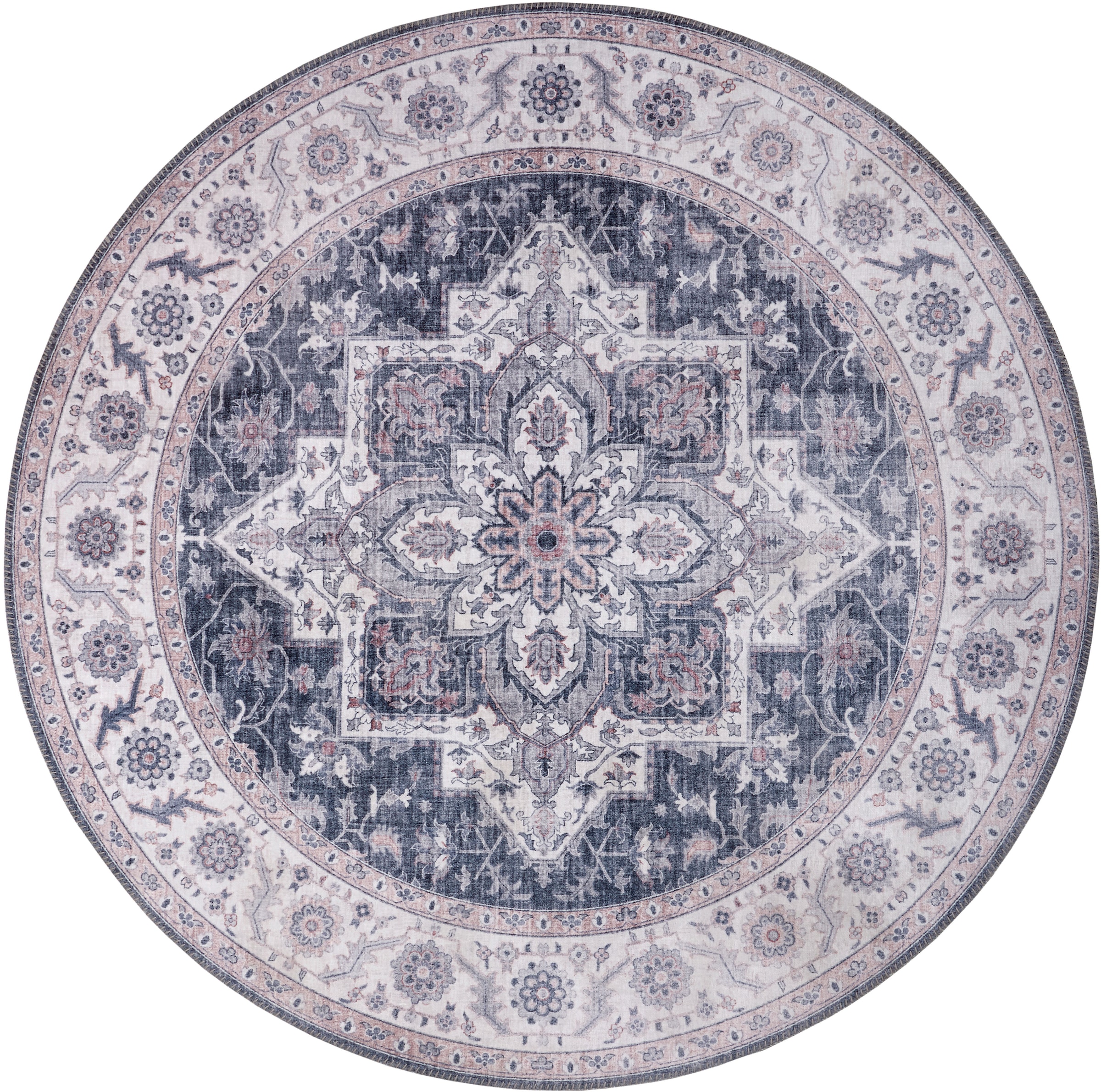 NOURISTAN Teppich »Anthea«, rund, 5 mm Höhe, Orientalisch, Orient, Vintage, Wohnzimmer, Schlafzimmer, Esszimmer