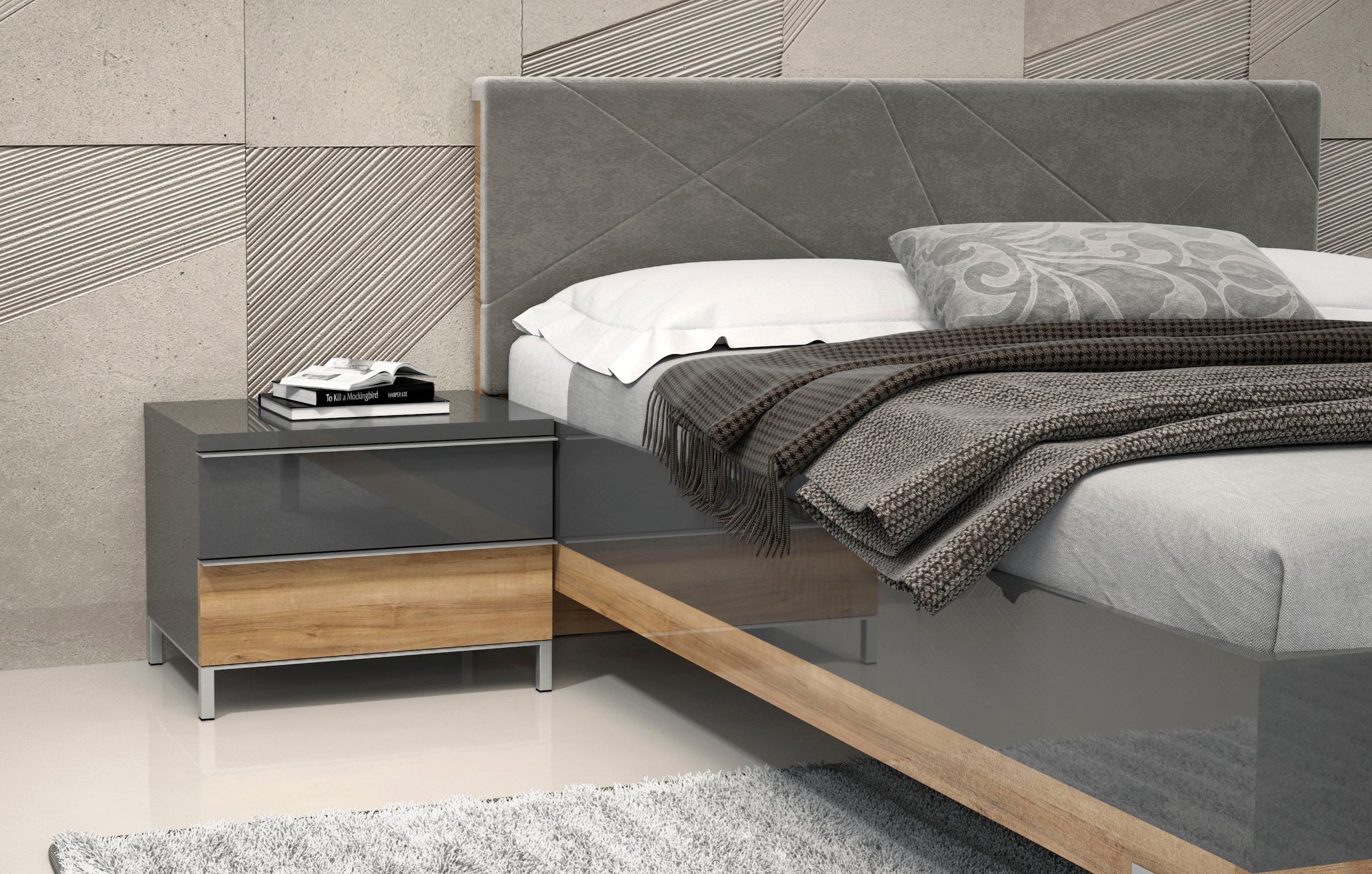 Places of Style Nachtkonsole »Onyx«, UV lackiert, mit Soft-Close-Funktion