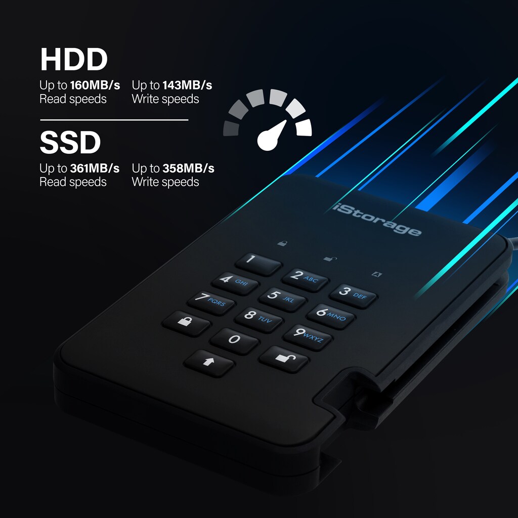 iStorage externe HDD-Festplatte »diskAshur2 HDD Black«, Anschluss USB 3.2