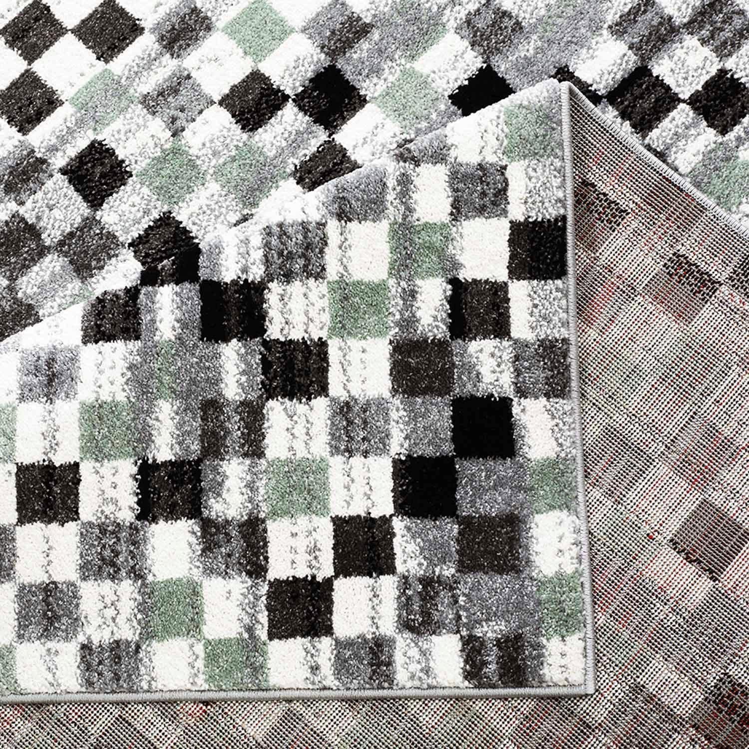 Carpet City Teppich »Moda 1141«, rechteckig, 11 mm Höhe, Kurzflor, Karo, weich, Wohnzimmer, Schlafzimmer